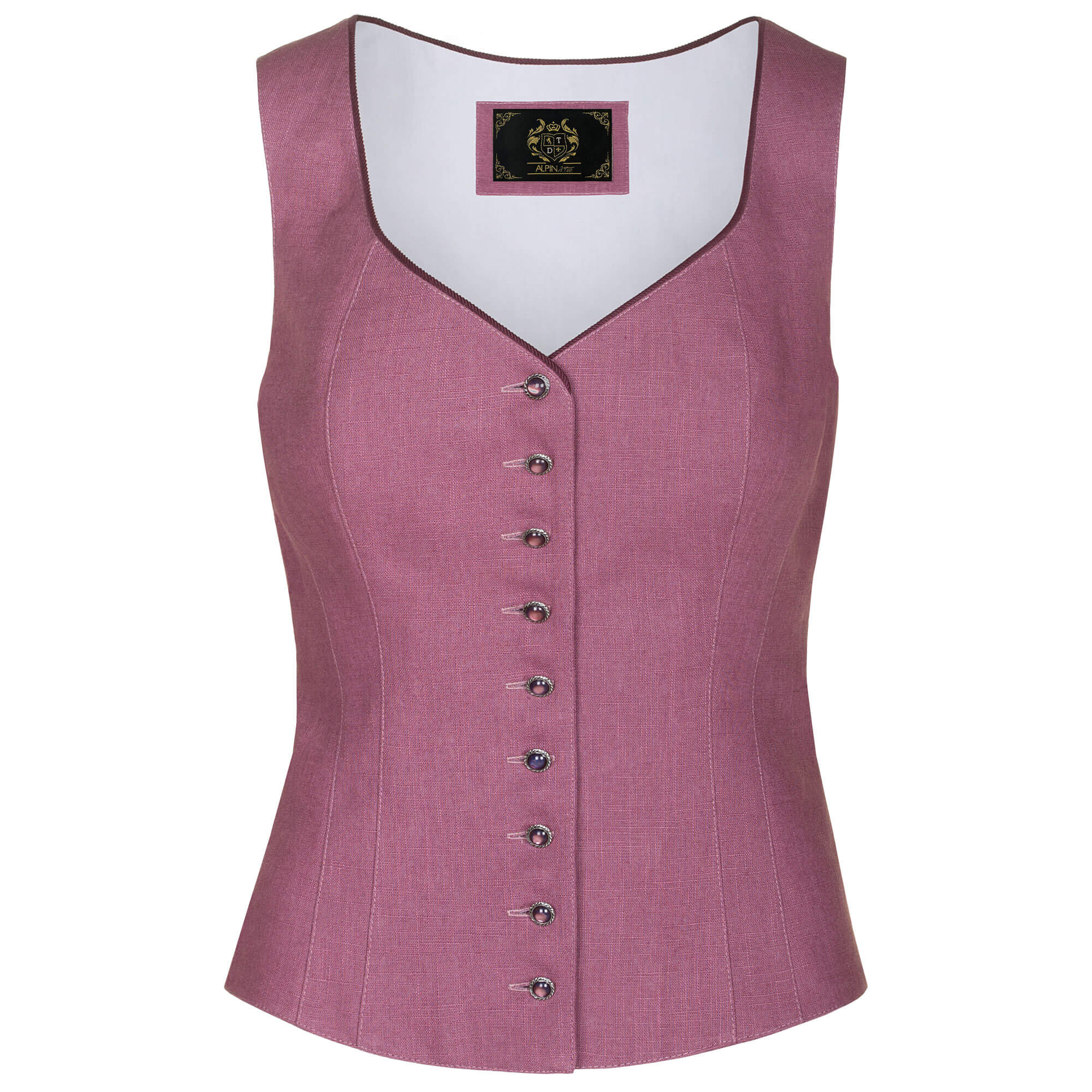 Vorderansicht des Damen Mieders "Viktoria" in der Farbe Rosa-Flieder