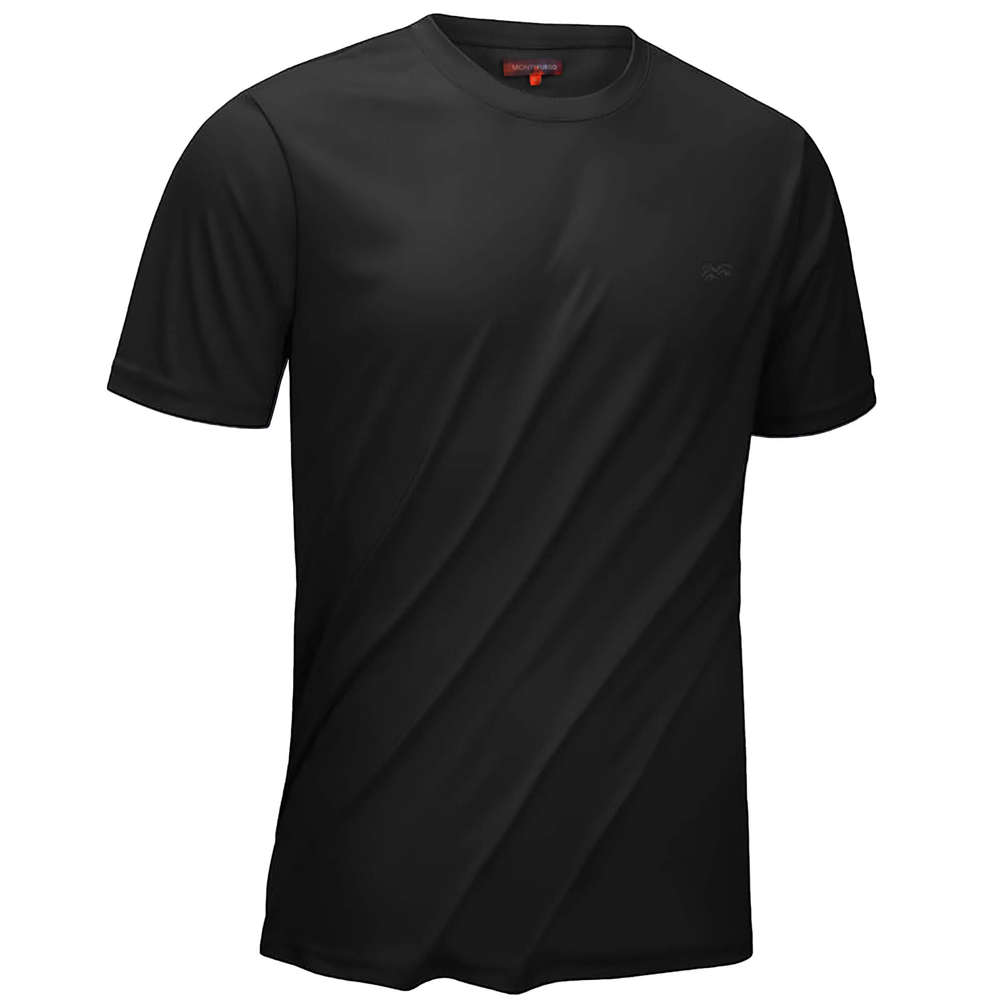 Vorderansicht des Herren Funktionsshirt "Montefuego", in der Farbe Schwarz