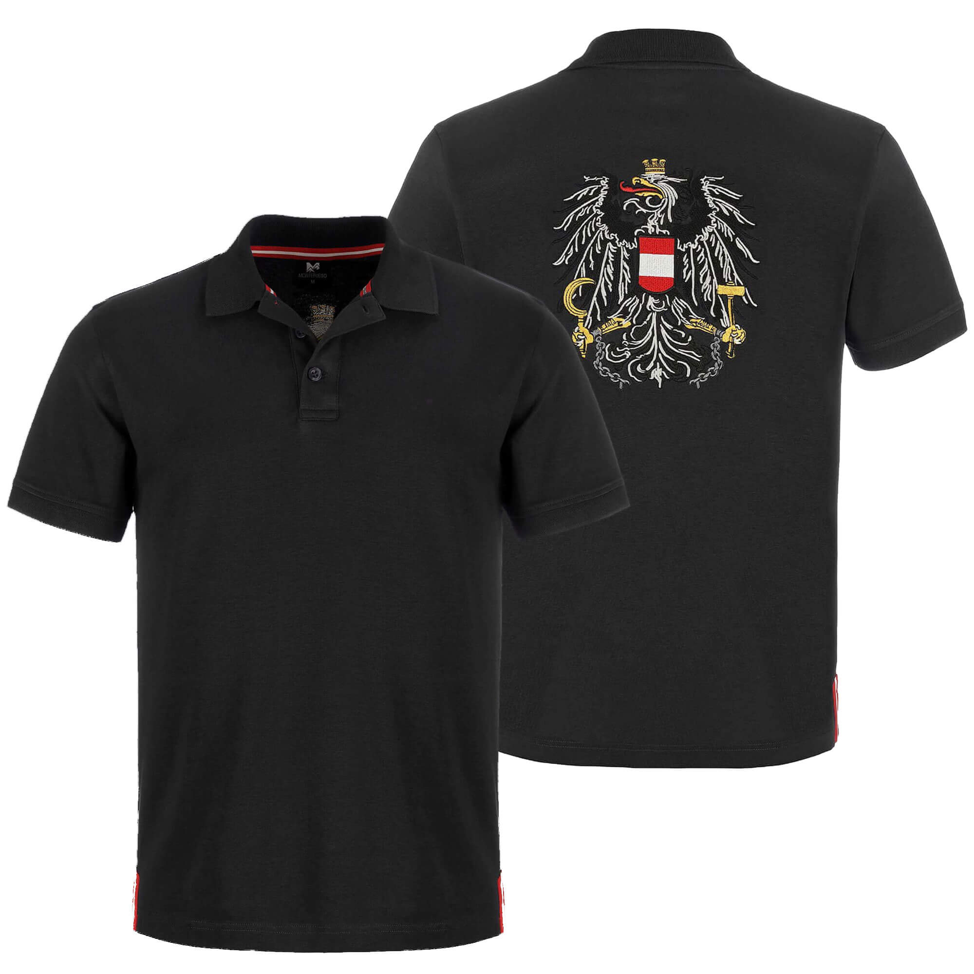Herren Poloshirt "Österreich", Schwarz