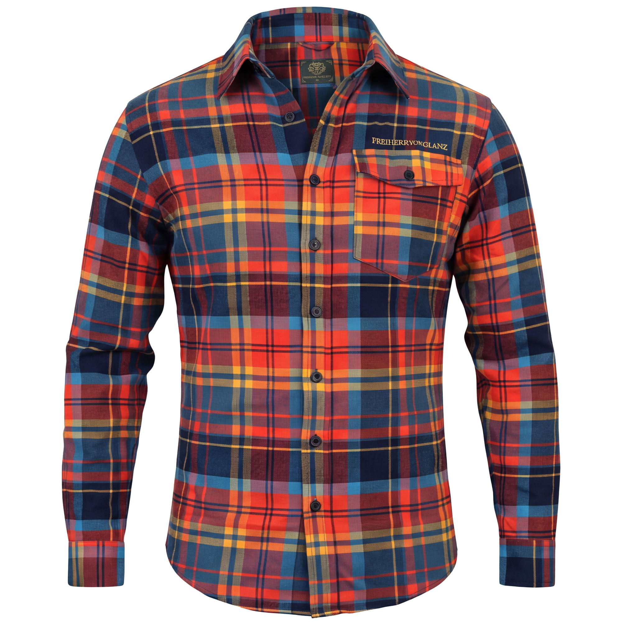 Herren Jagd Flanellhemd "Hunt", Rot-Blau-Gelb