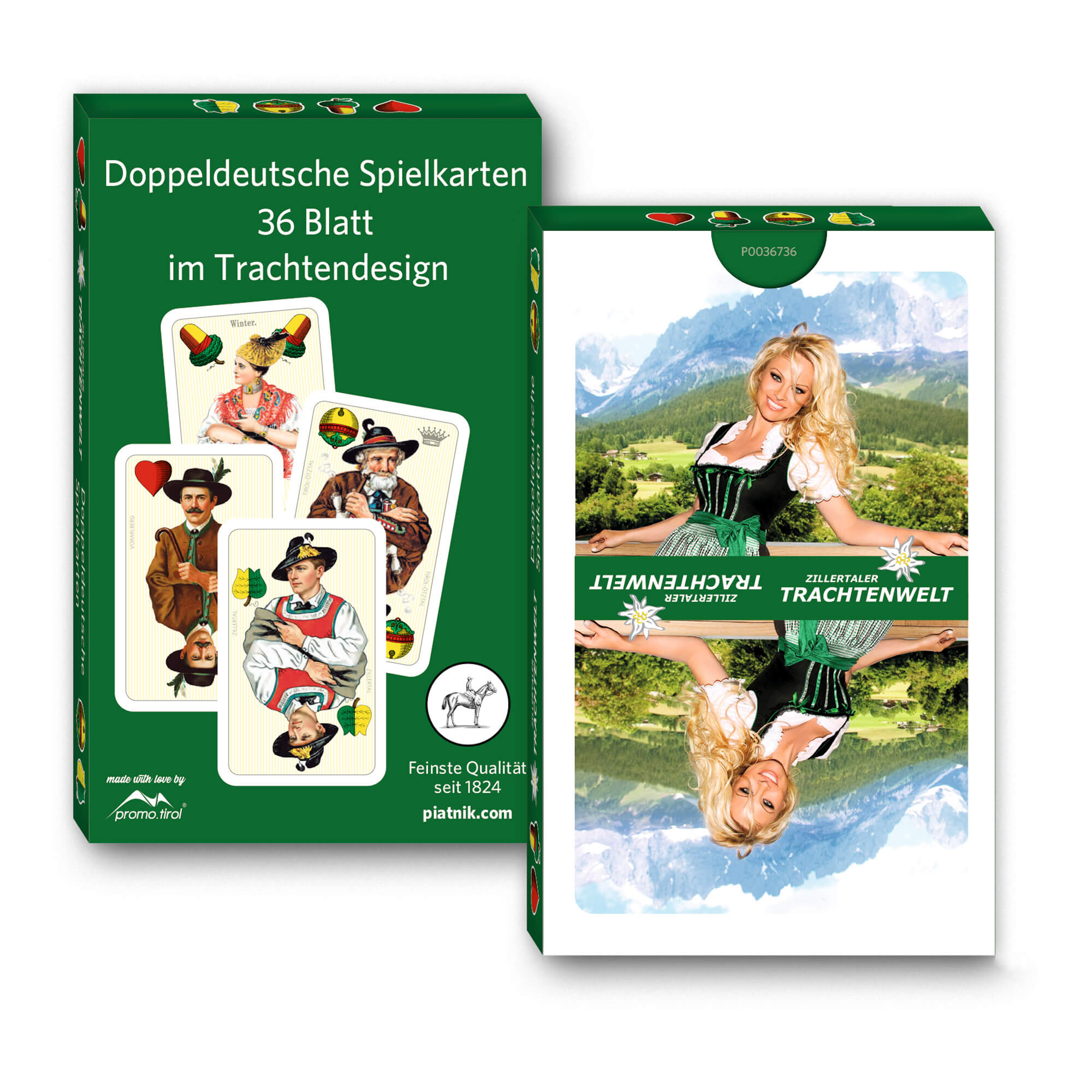 Trachten-Spielkarten, Doppeldeutsch 36 Blatt