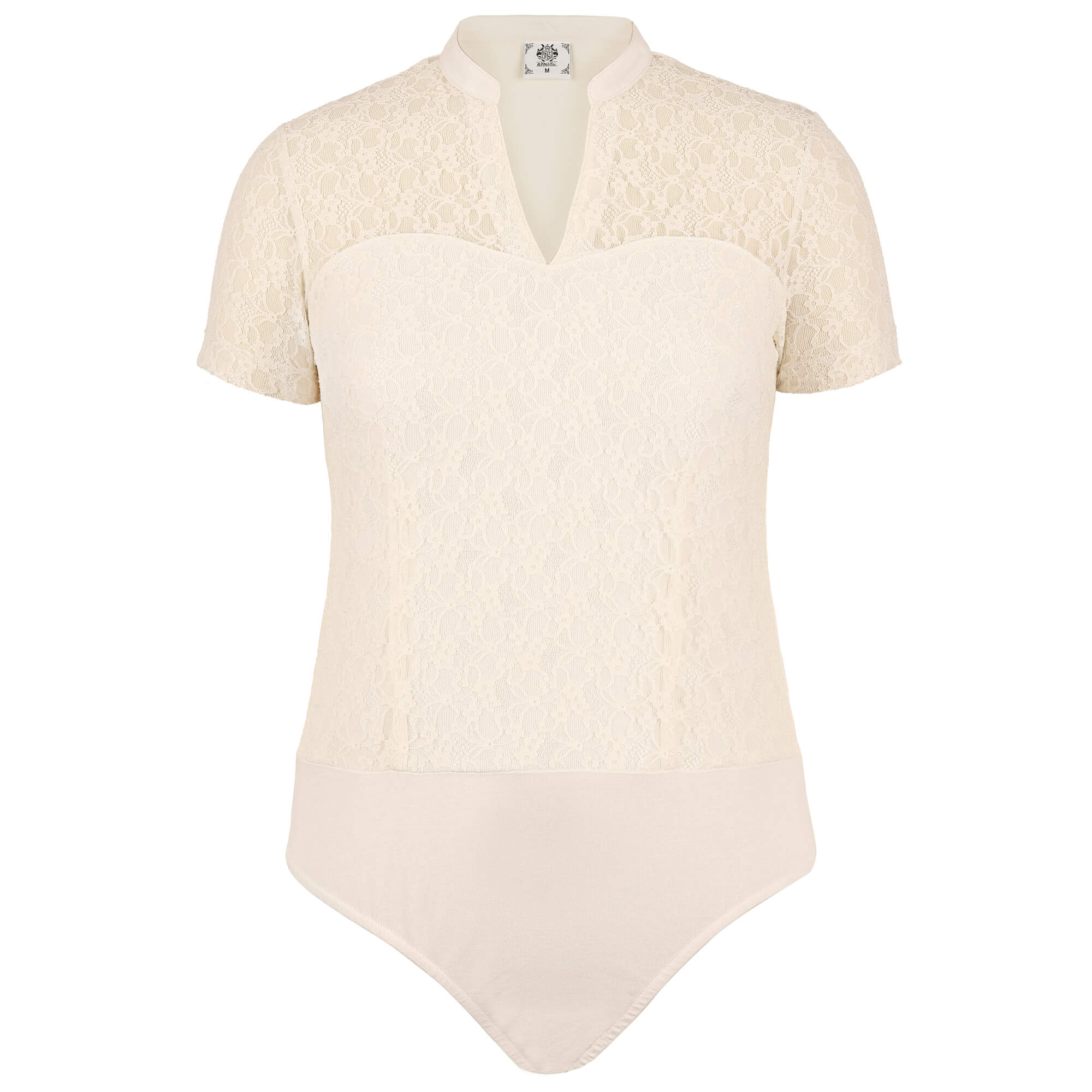 Vorderansicht des Damen Kurzarm Bodys "Sara" in der Farbe Skin