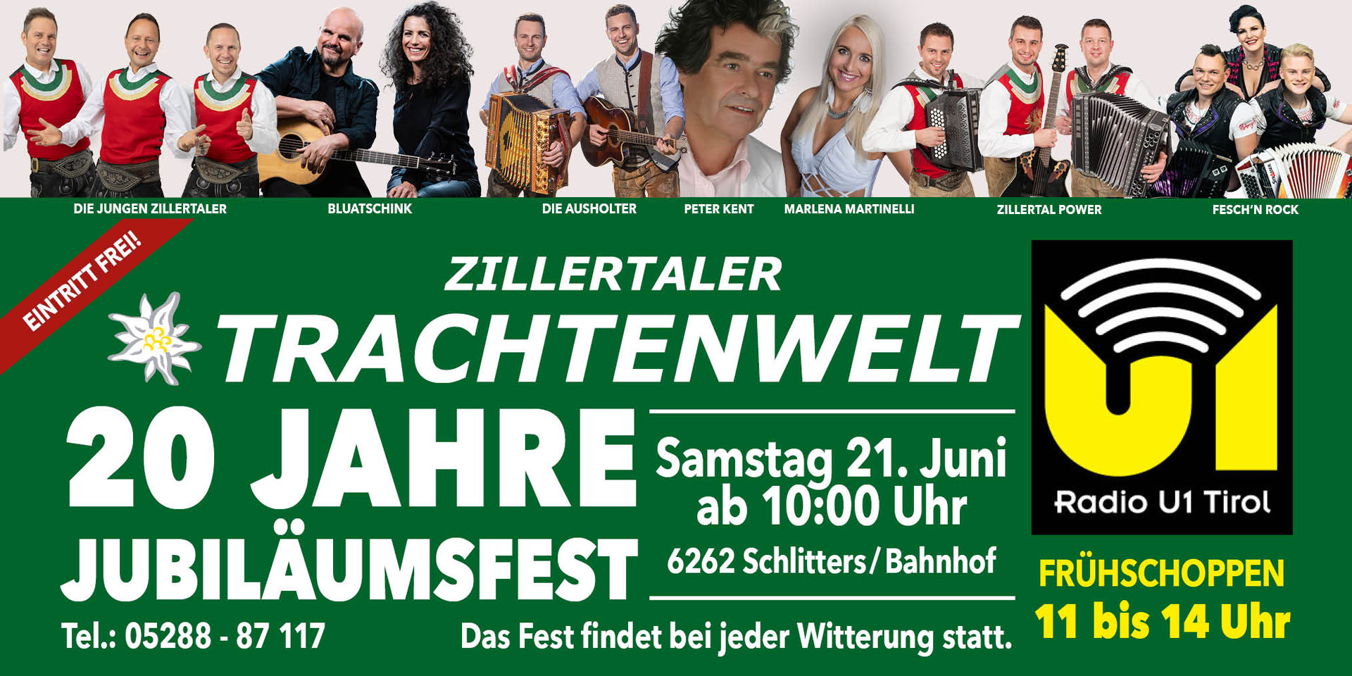 Ankündigung Jubiläumsfest der Zillertaler Trachtenwelt - 20 Jahre - Trachtenmode zu unschlagbaren Preisen!