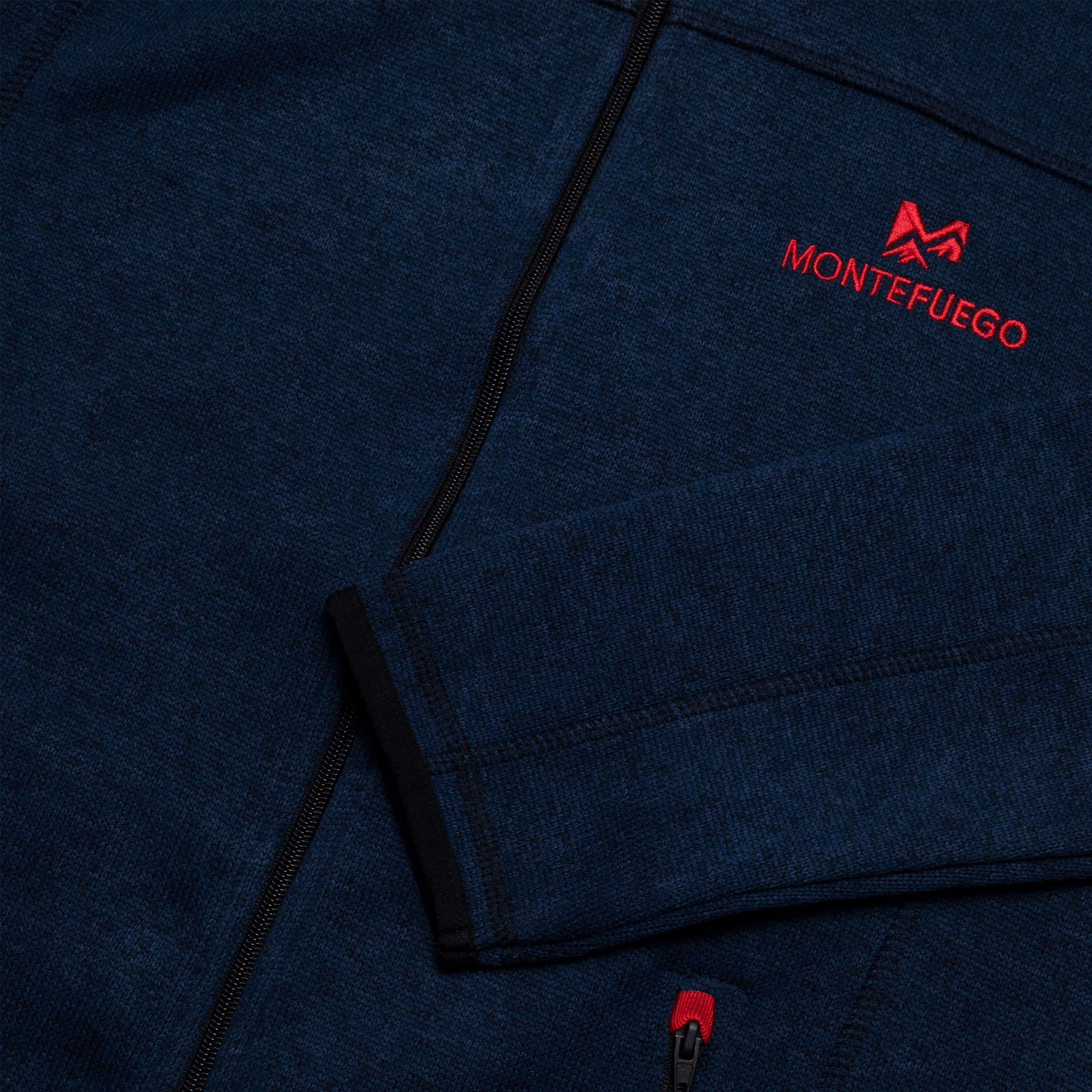 Detailansicht der Herren Strickfleece Jacke "Rudi", in der Farbe Navy