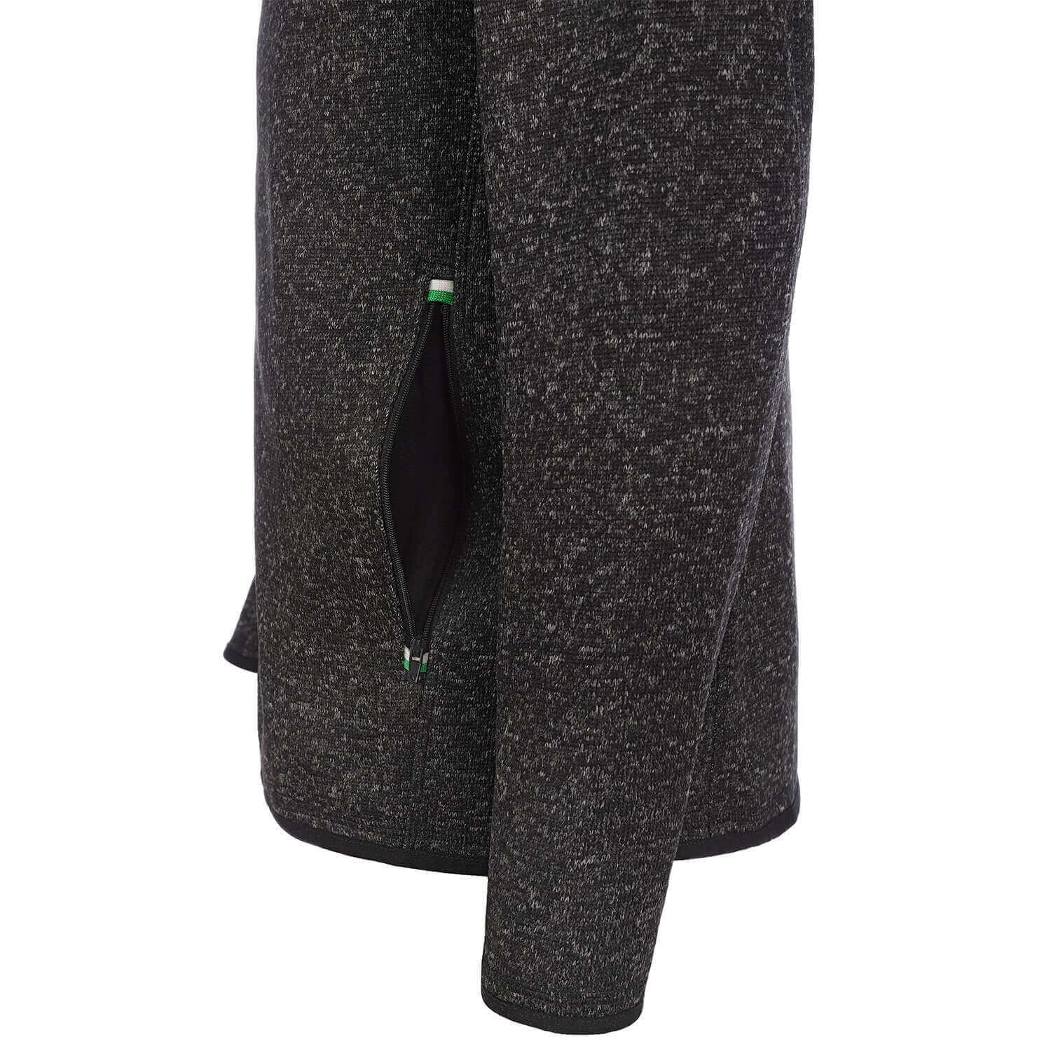 Damen Strickfleecejacke "Steiermark" in der Farbe Anthrazit, Ansicht von der Seite im Detail