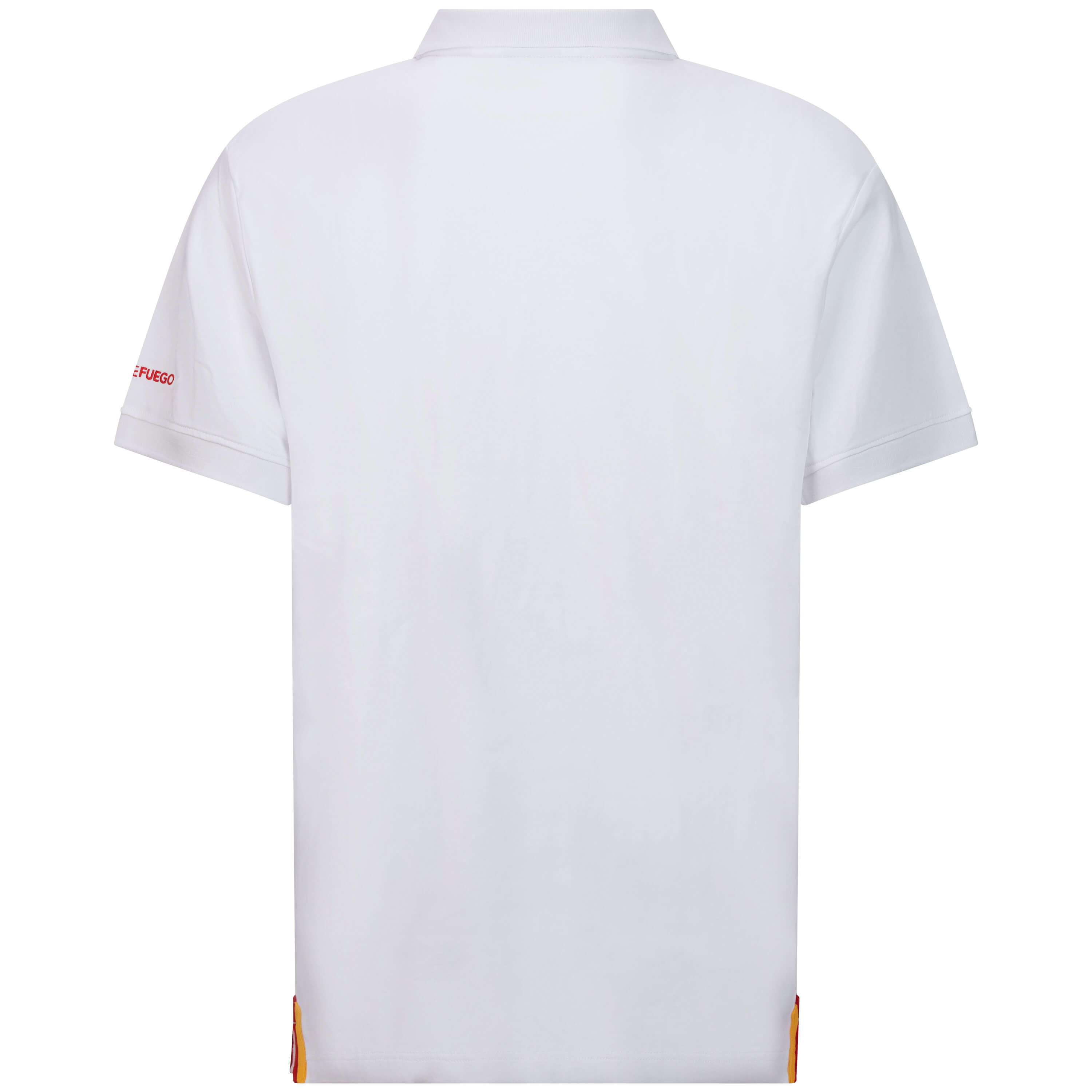 Rückansicht des Herren Polo "Kärnten", mit kurzem Arm, in der Farbe Weiß, Hinten