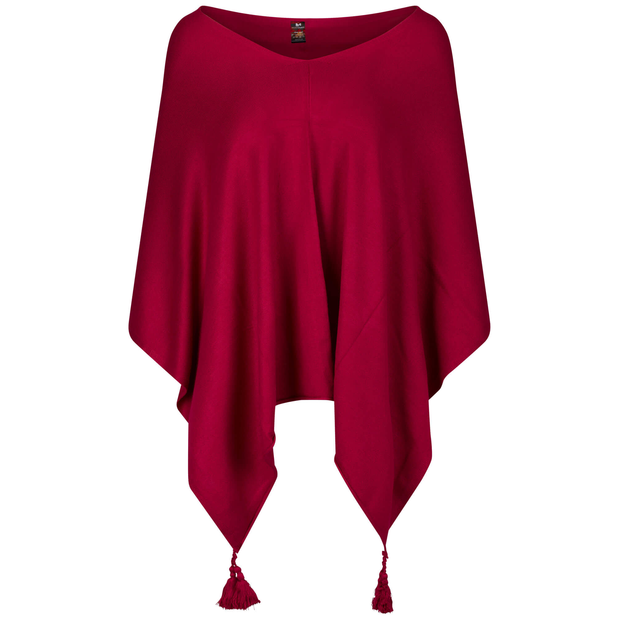 Leichter Damen Strick Poncho, Beere