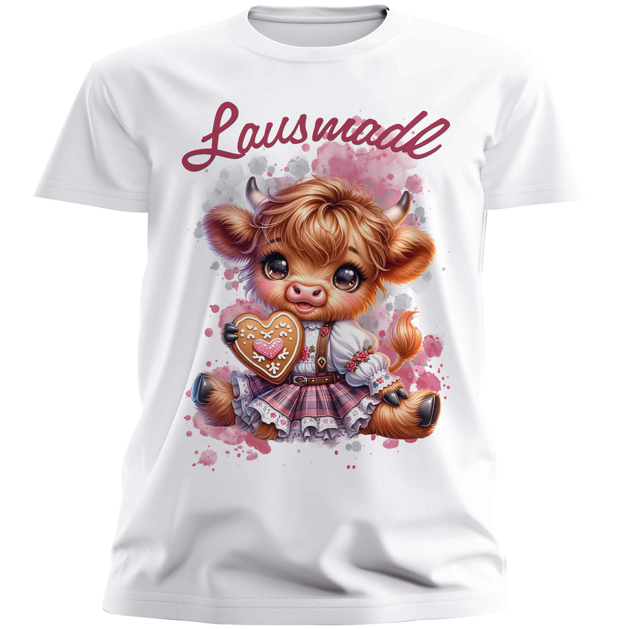 Vorderansicht Kinder T-shirt "Lausmadl" in Weiß