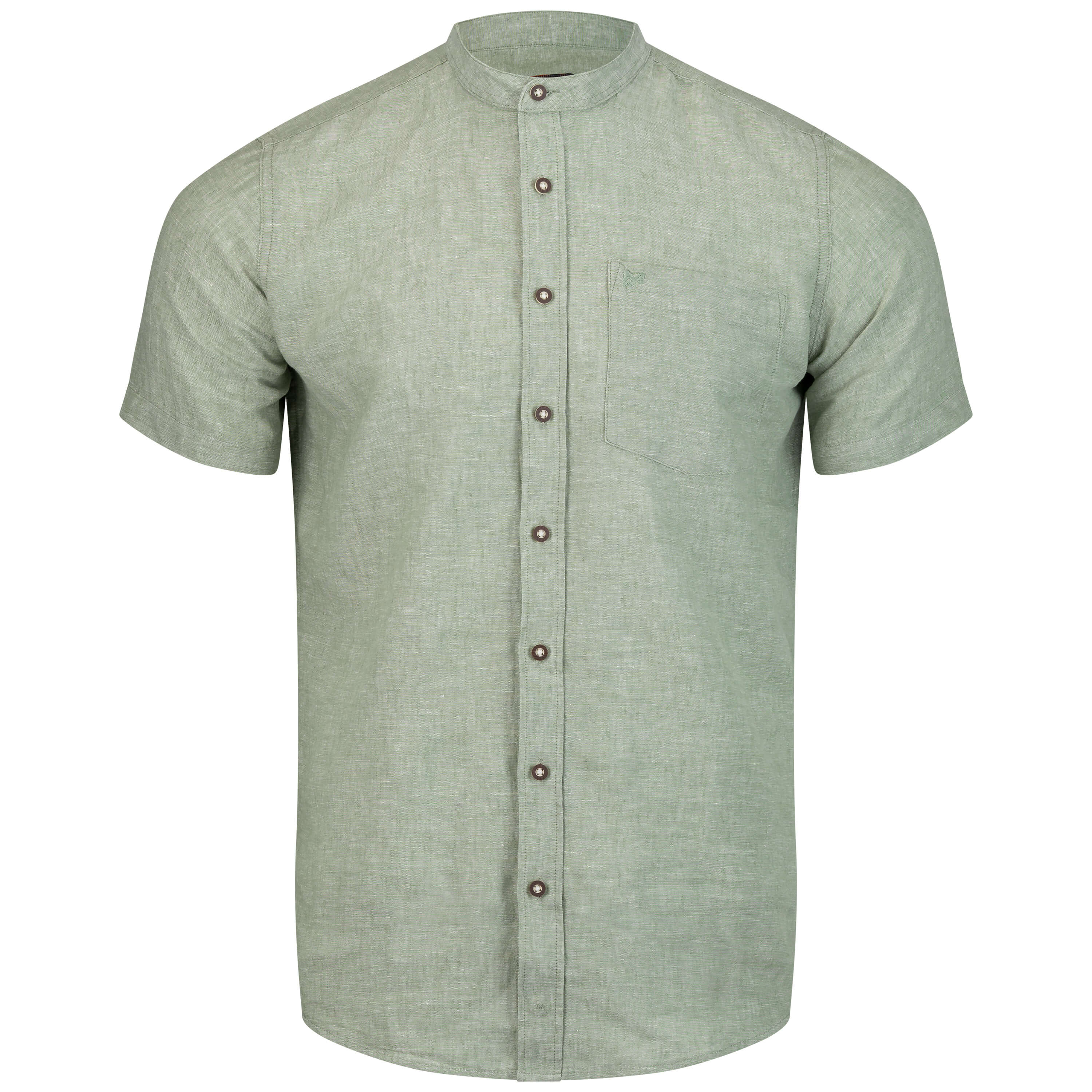 Herren Hemd "Michael" Kurzarm, Stehkragen, Salbei