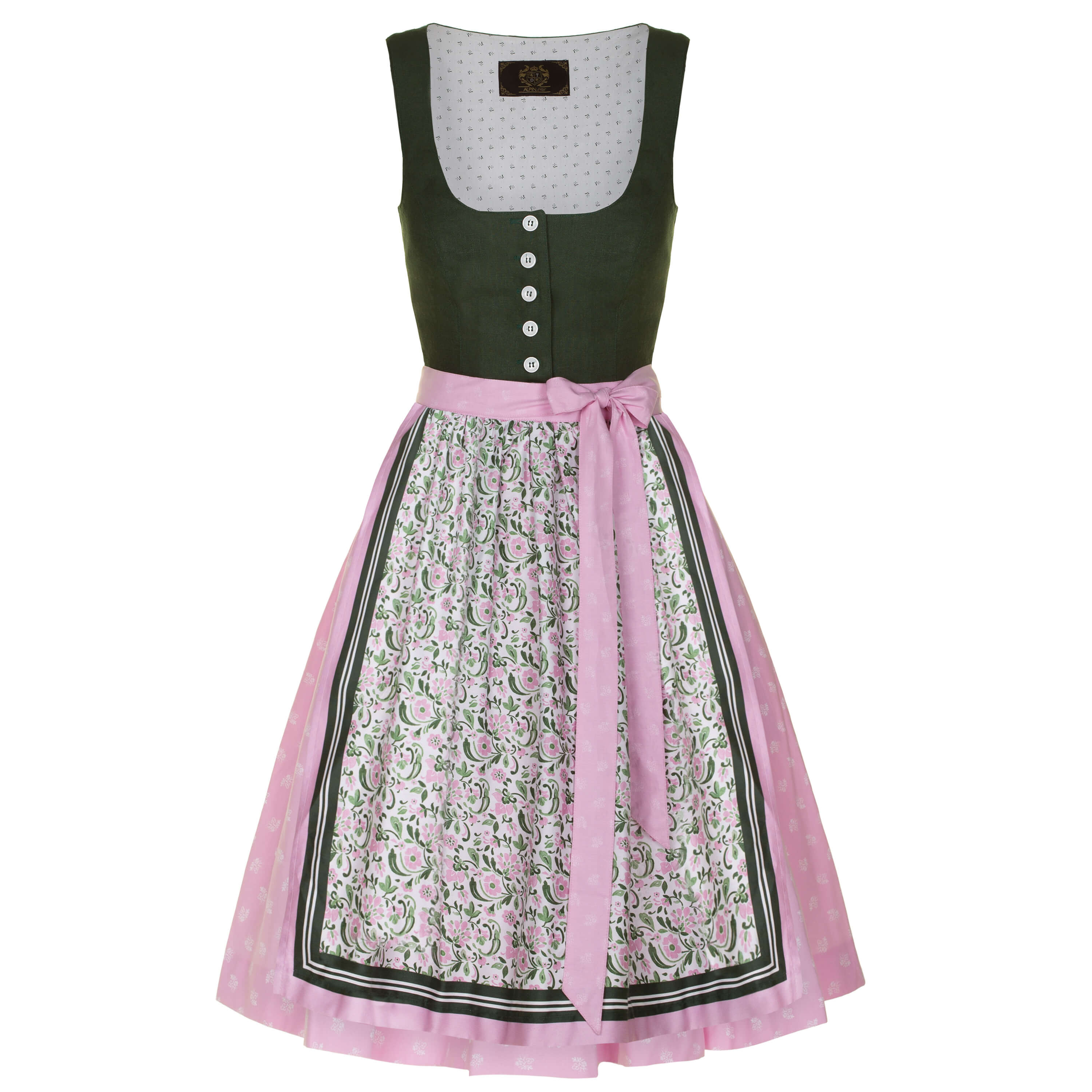 Damen Dirndl "Runa", Grün-Rosa