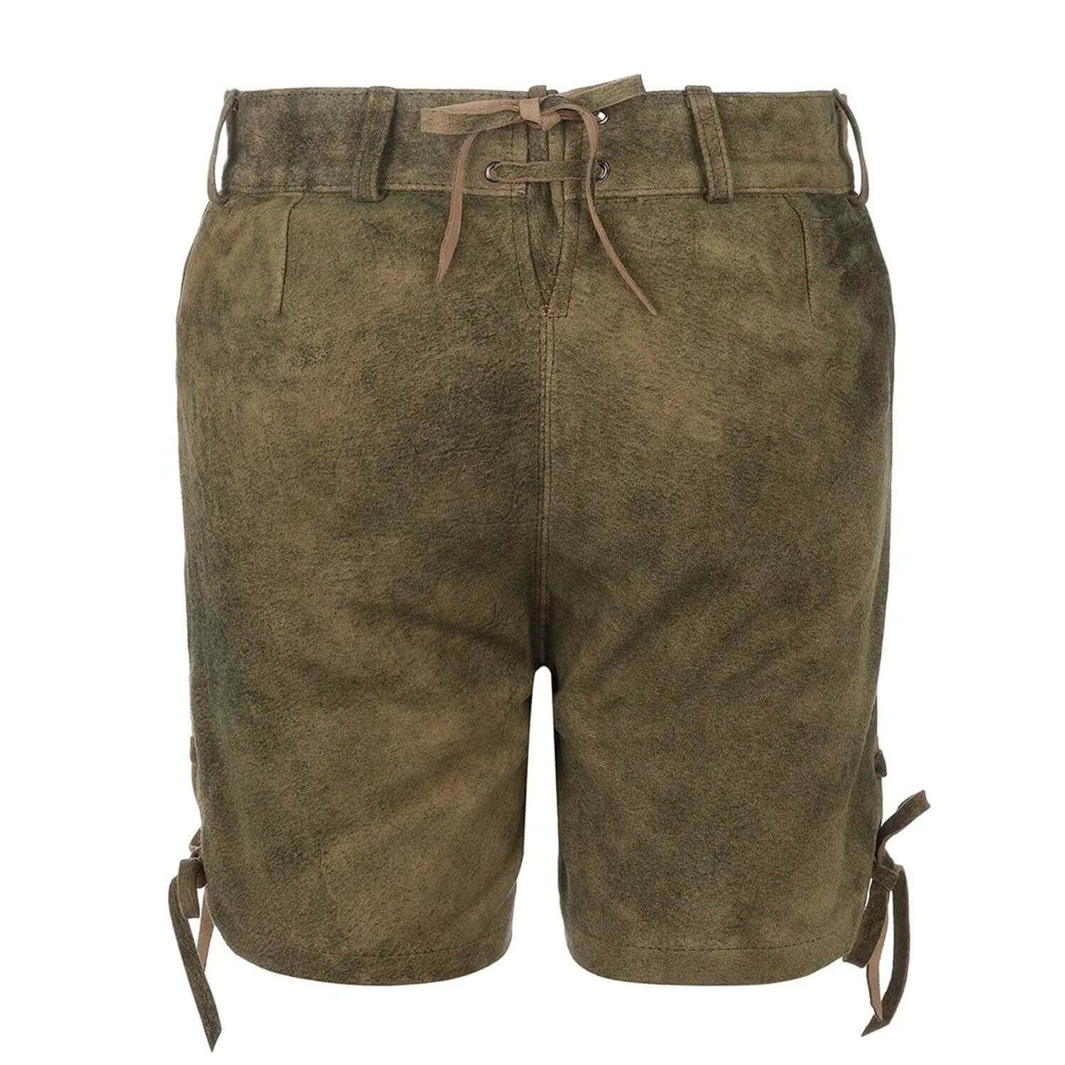 Hinteransicht der Damen Lederhose "Babsi", in der Farbe Braun