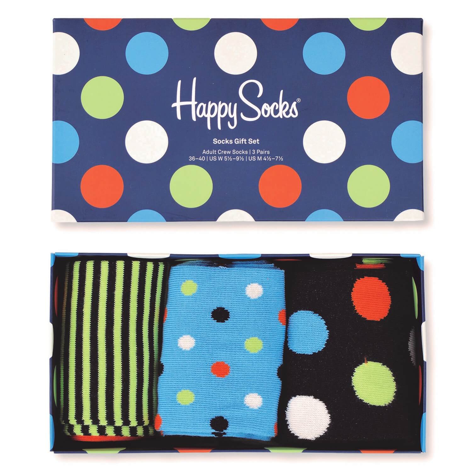 Obere Ansicht der Happy Socks 3er mit Punkte