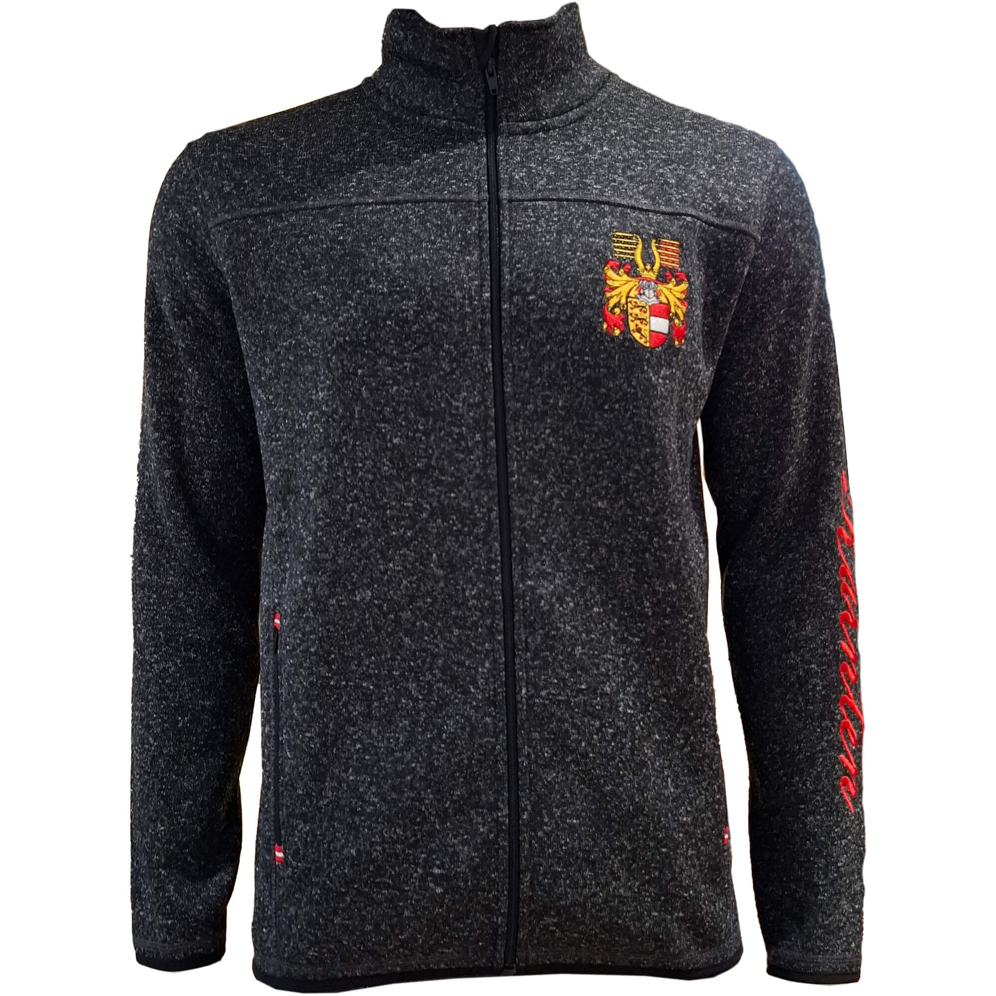 Herren Strickfleece Jacke "Kärnten", Anthrazit