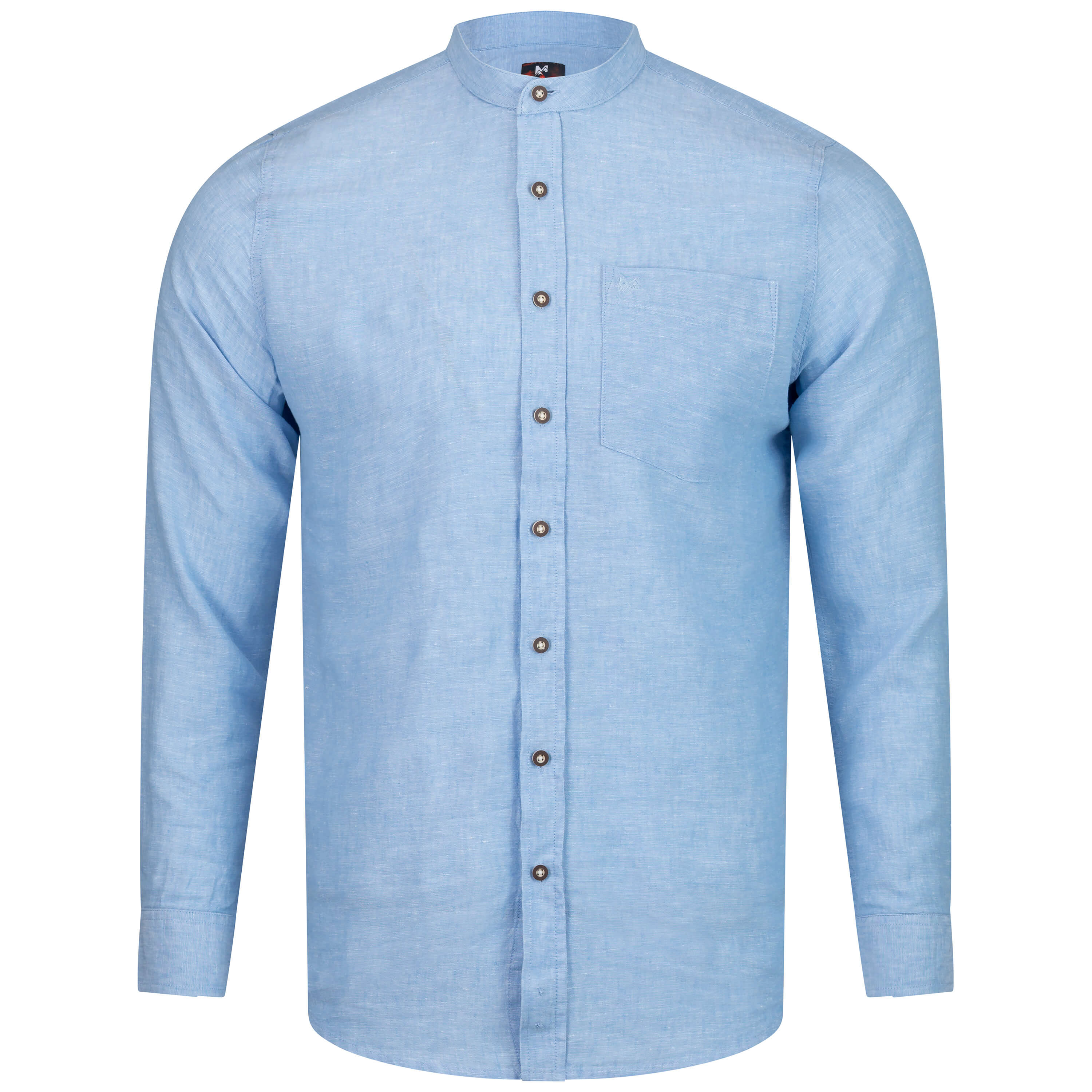 Herren Hemd "Michael" Langarm, Stehkragen, Hellblau