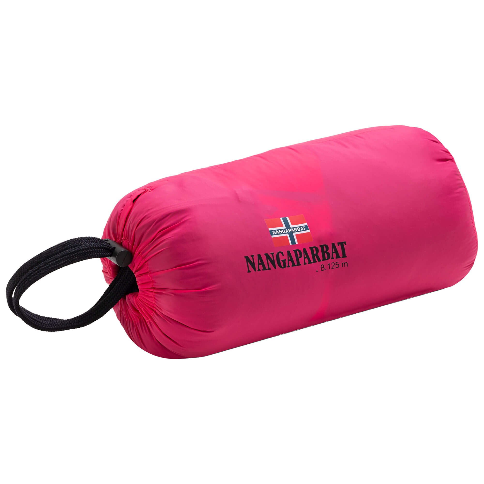 Beutel der ultraleichten Damen Jacke "Nangaparbat", in der Farbe Schwarz / Magenta