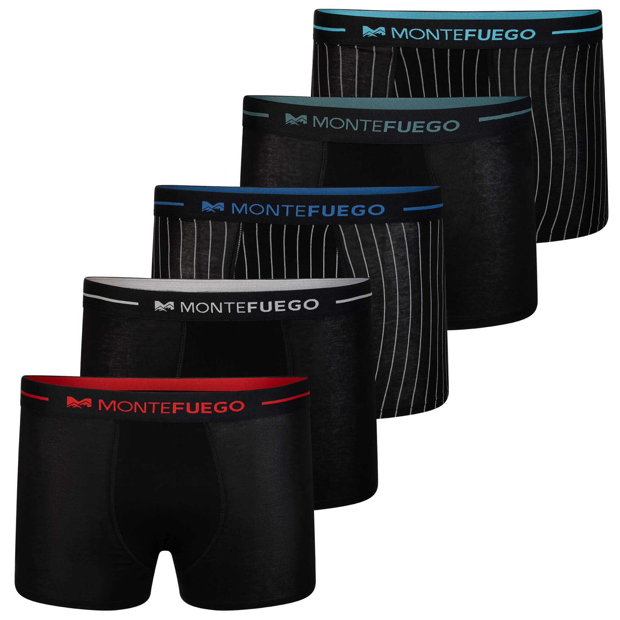 Vorderansicht der Herren Retro Boxershorts im 5er Pack, Mehrfarbig - Set 01