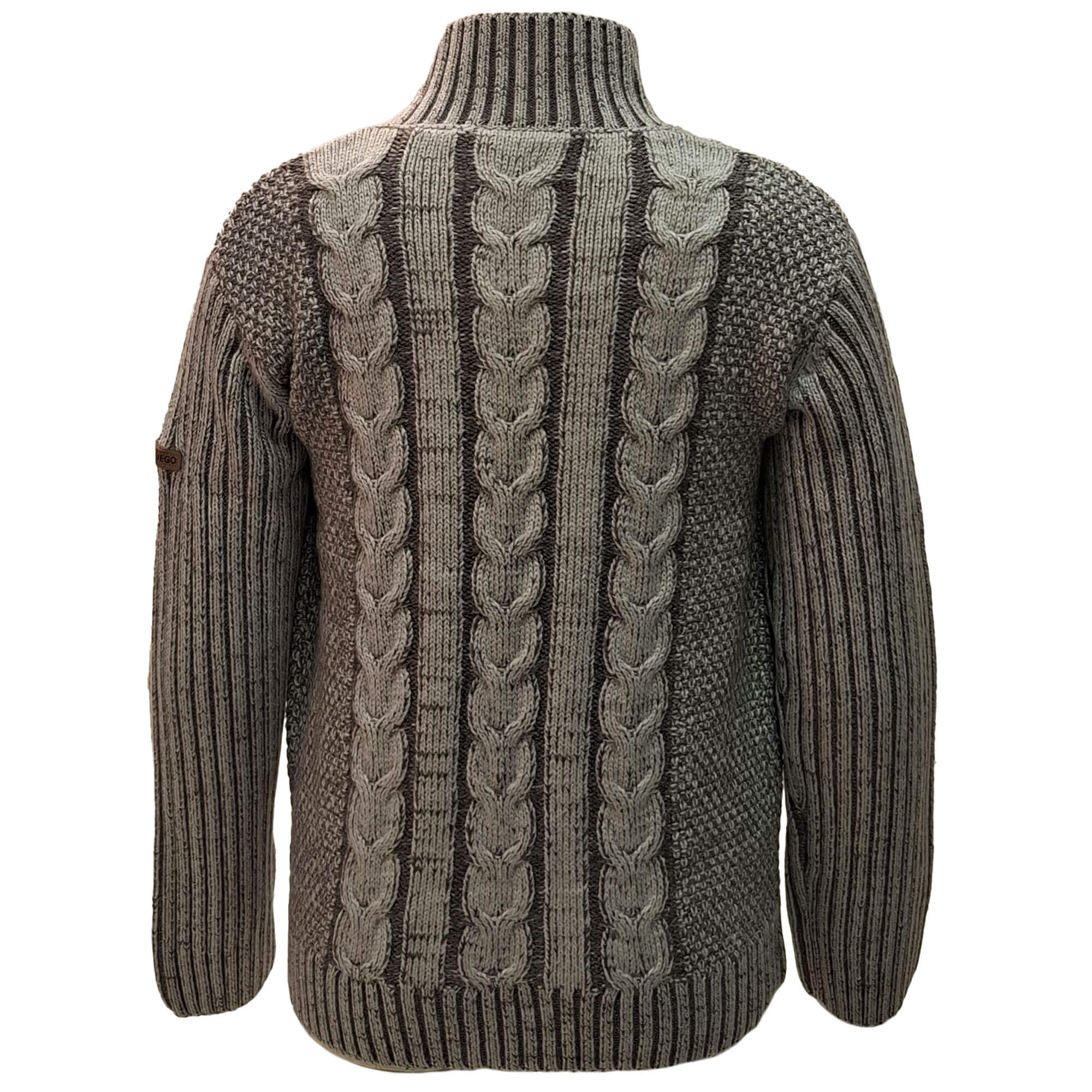 Rückansicht der Kinder Strickjacke "Noel", in der Farbe Grey Solid