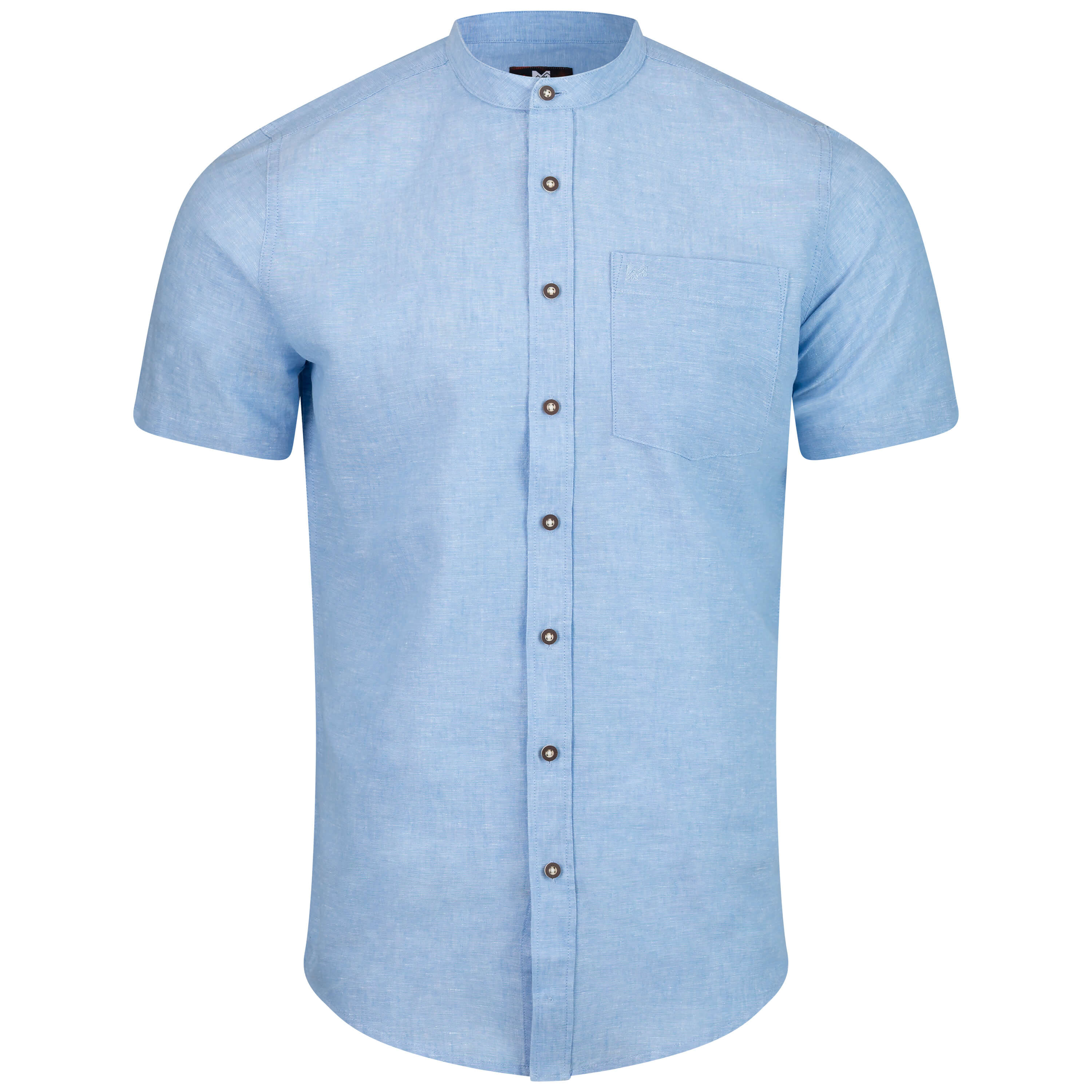 Herren Hemd "Michael" Kurzarm, Stehkragen, Hellblau