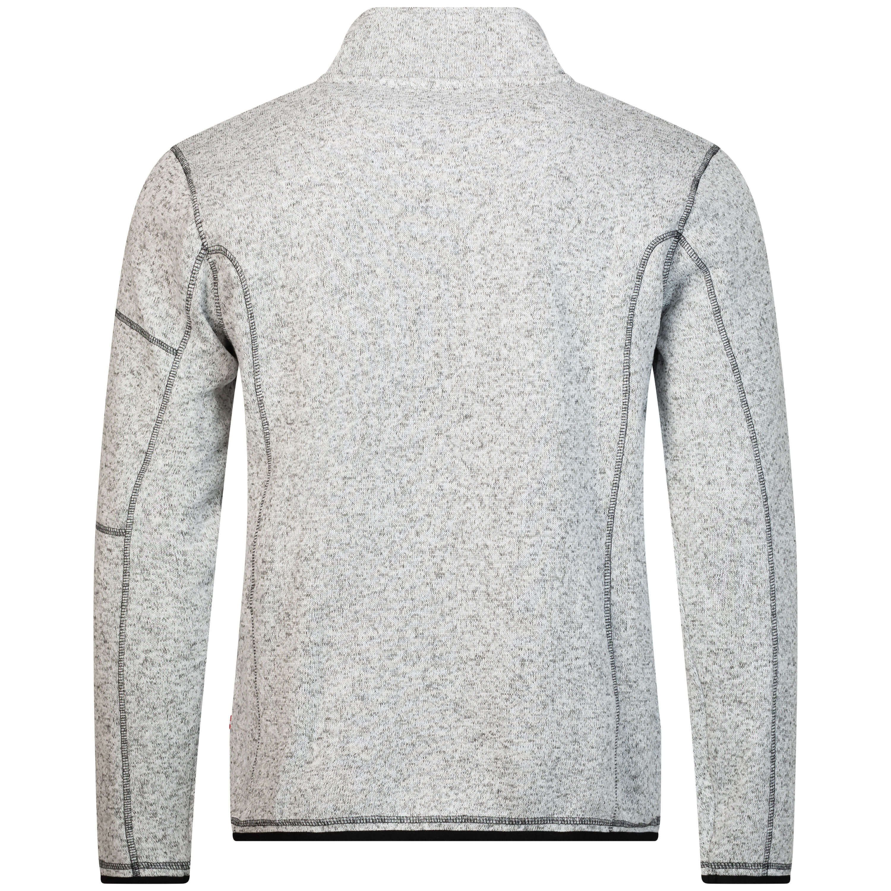  Rückansicht der Herren Strickfleece Jacke "Rudi", in der Farbe Hellgrau