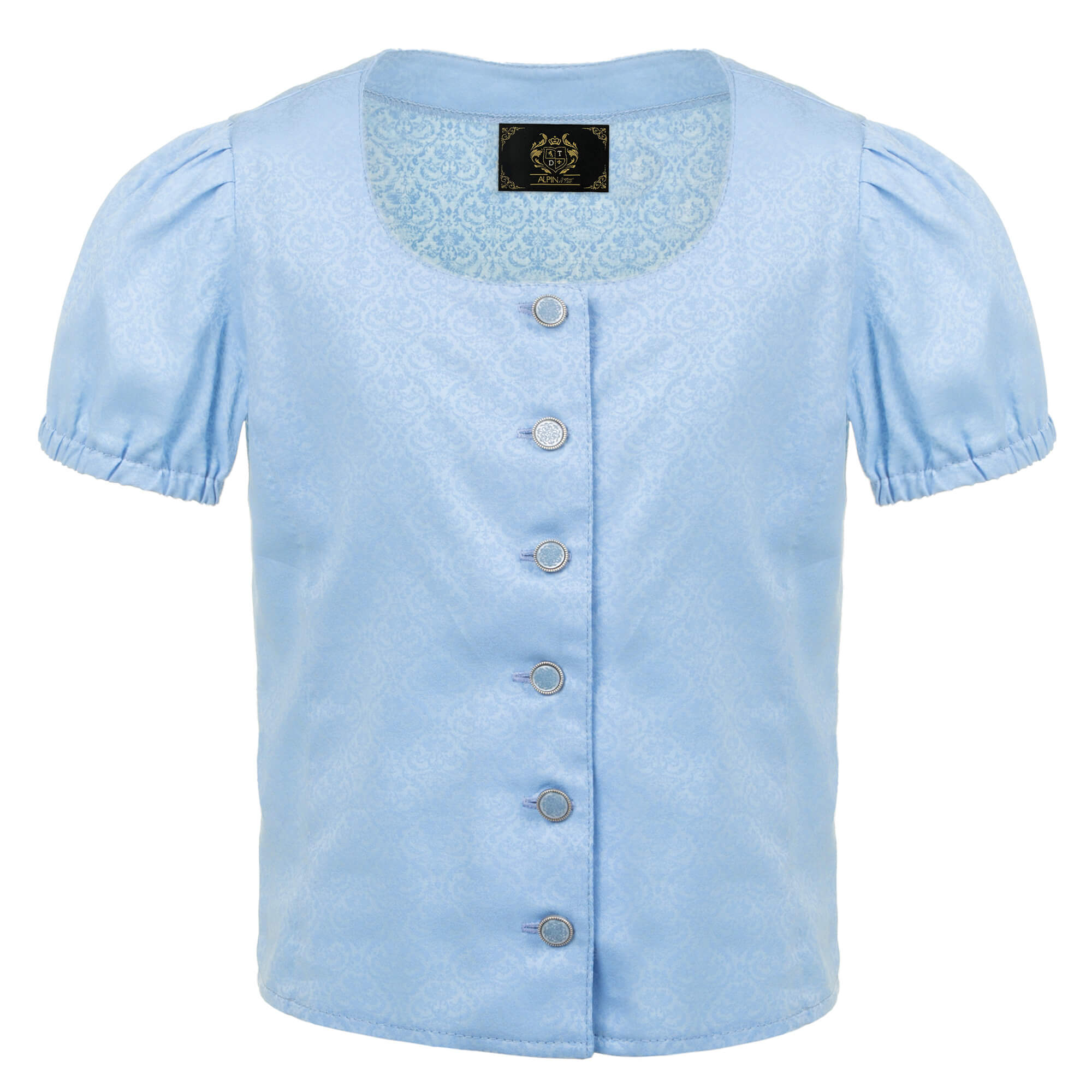 Vorderansicht der Kinder Bluse "Hazel" in der Farbe Hellblau