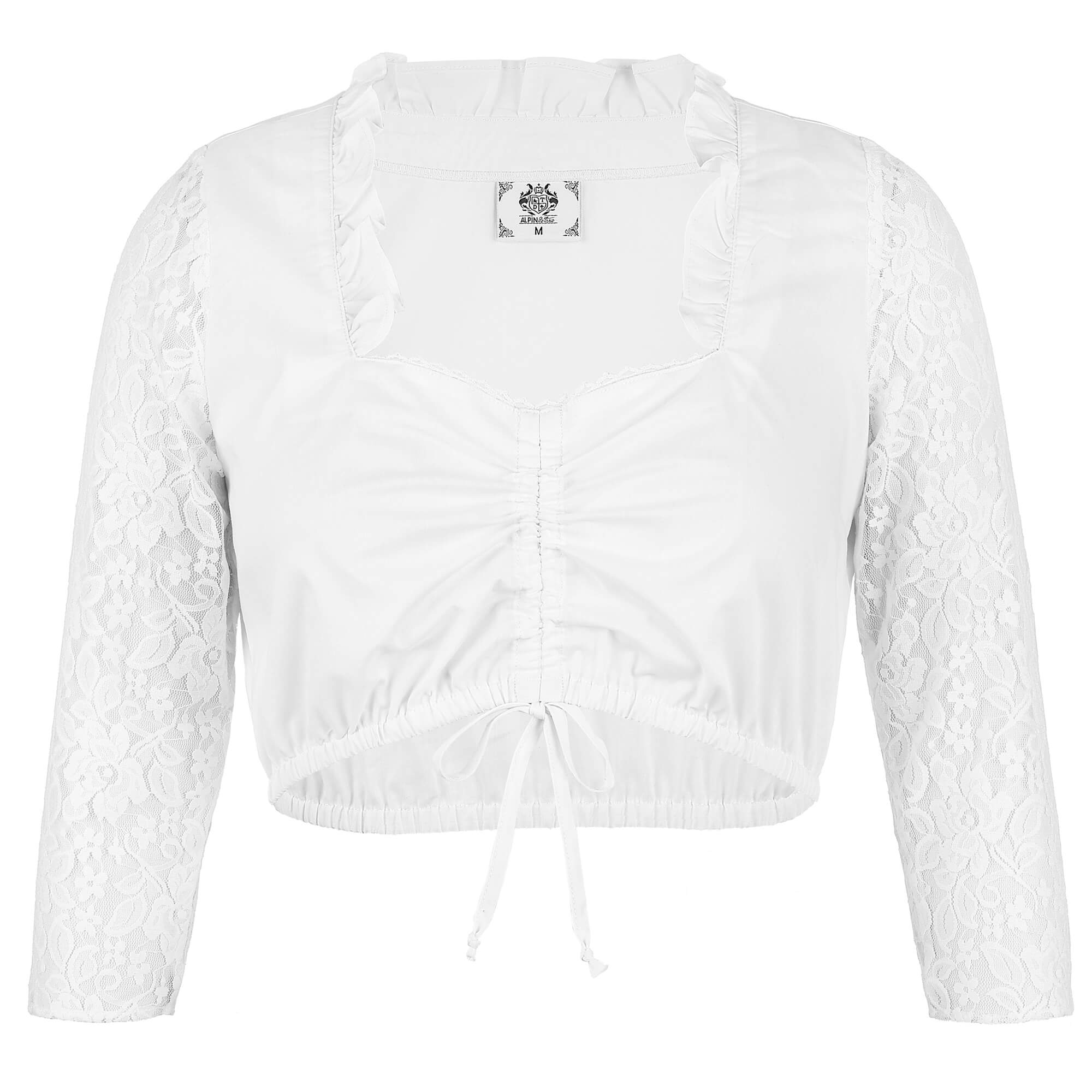 Vorderansicht der Damen Dirndlbluse "Alina" in Weiß