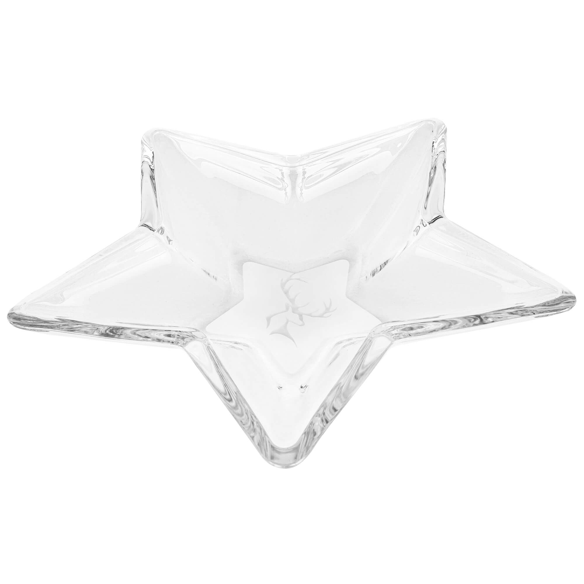 Ansicht des Glaskeksteller von leicht oben, Teller ist leer