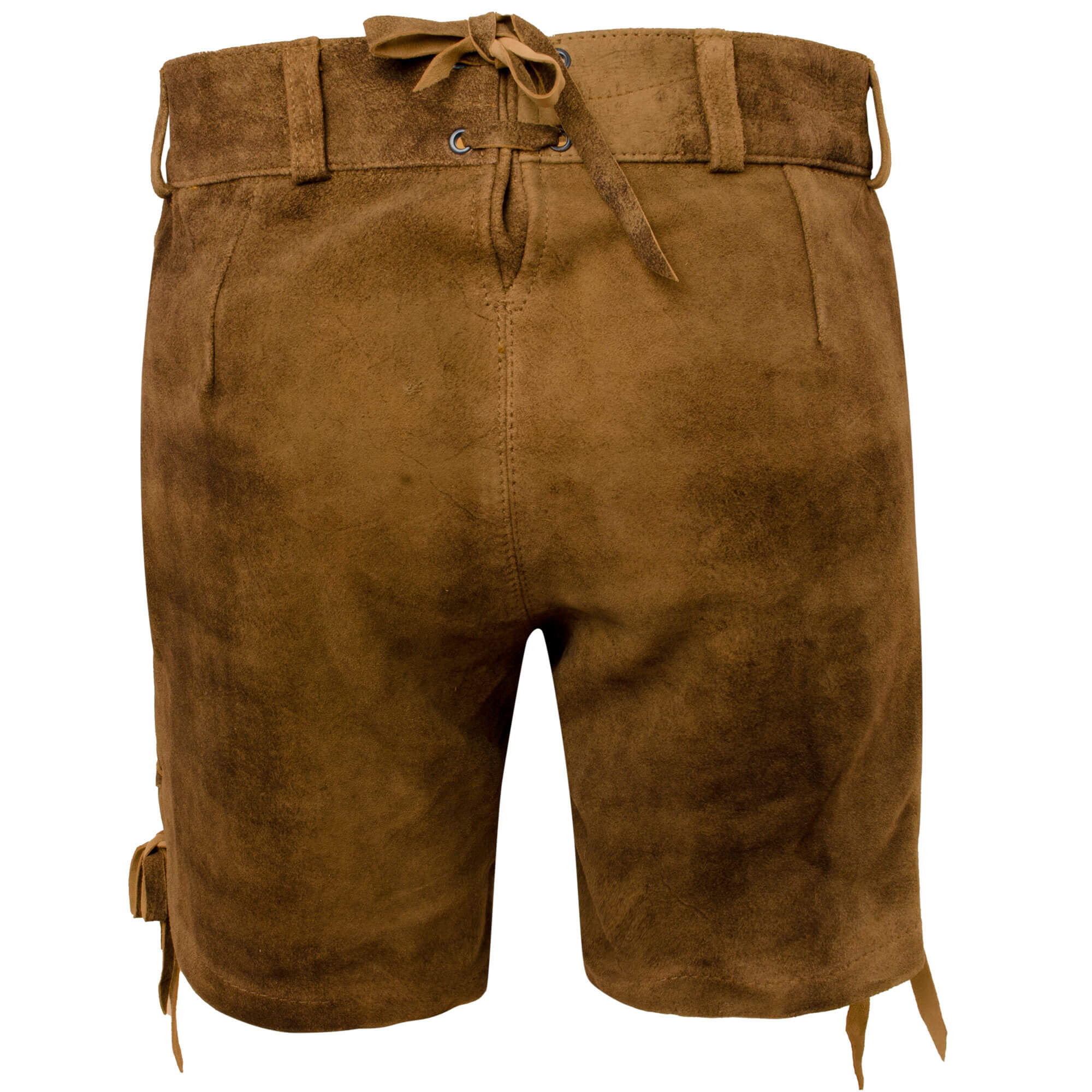 Hinteransicht der Damen Lederhose "Babsi" in der Farbe Goat-Antik-Suede