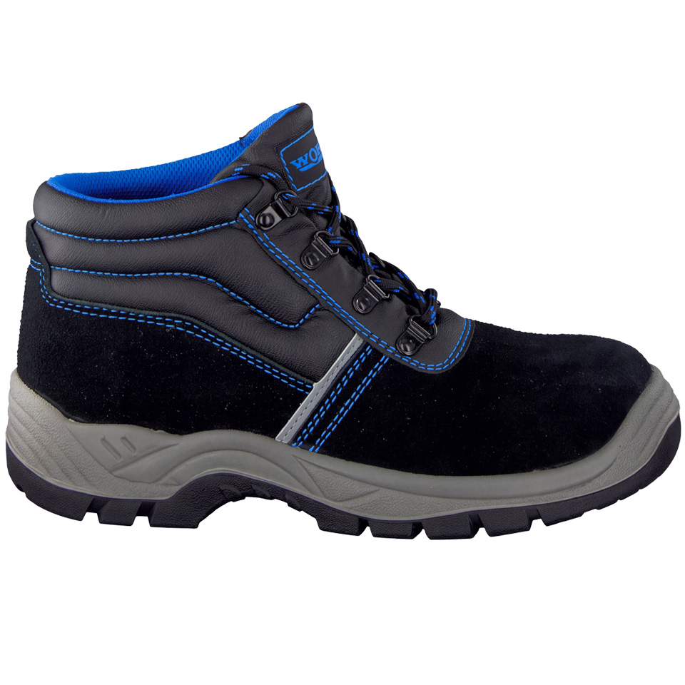 Herren Arbeitsschuh "Work", Veloursleder, Schwarz-Blau, S3