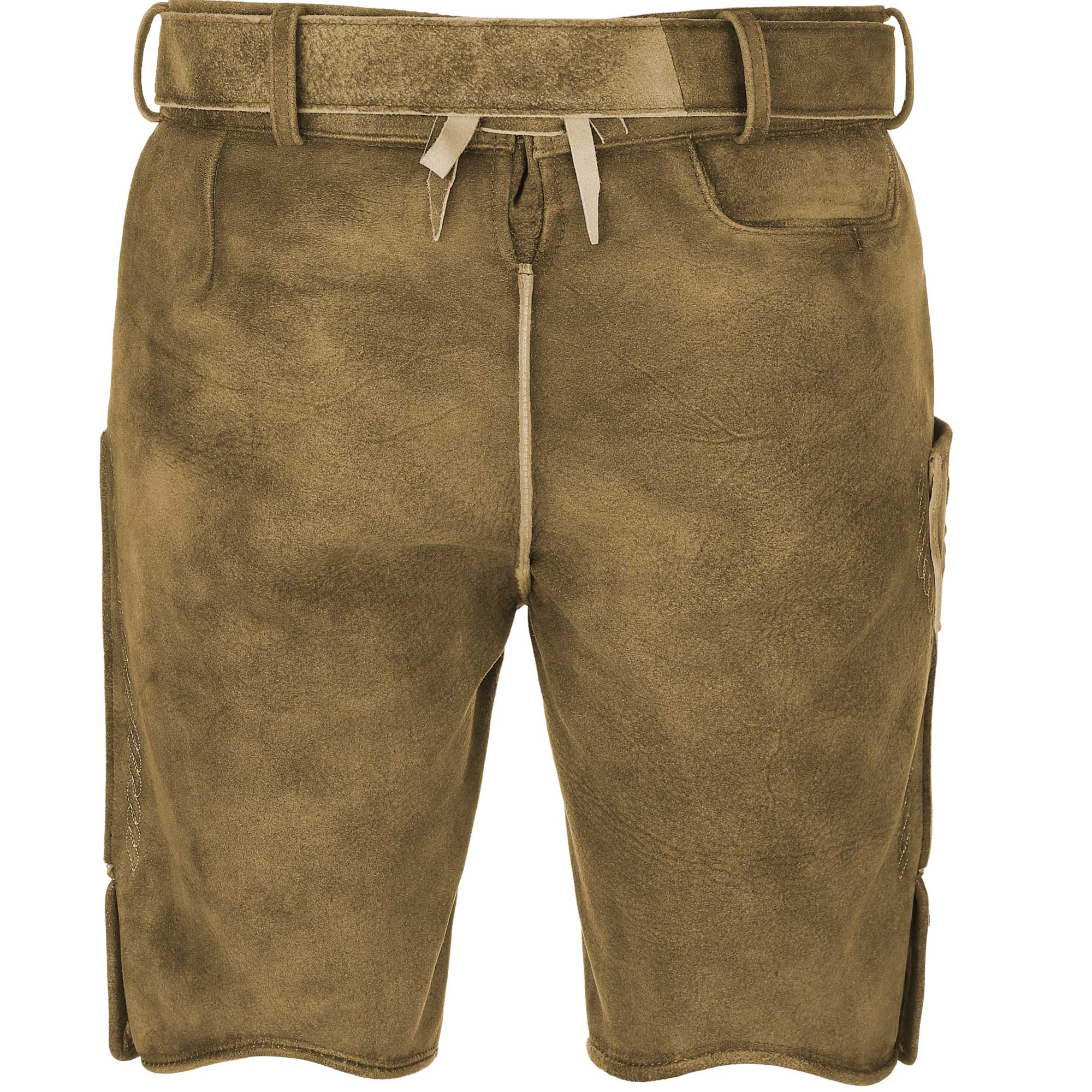 Hinteransicht der Herren Hirschlederhose "Hochfelln", in der Farbe Honig-Antik