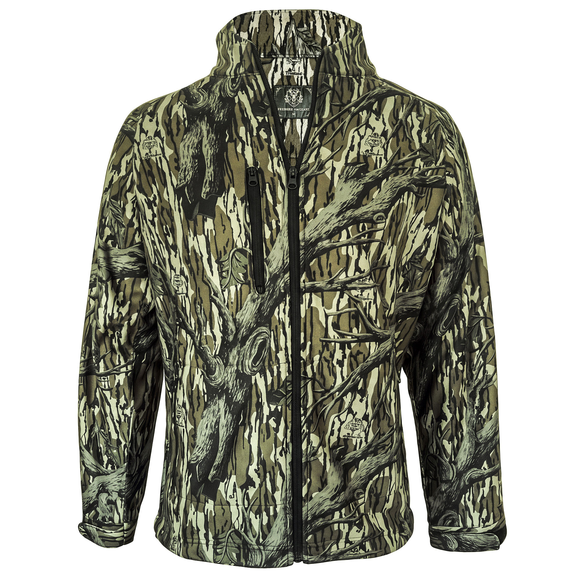 Vorderansicht der Herren Jagdjacke "Hunt" in Camo-Tree-Grün
