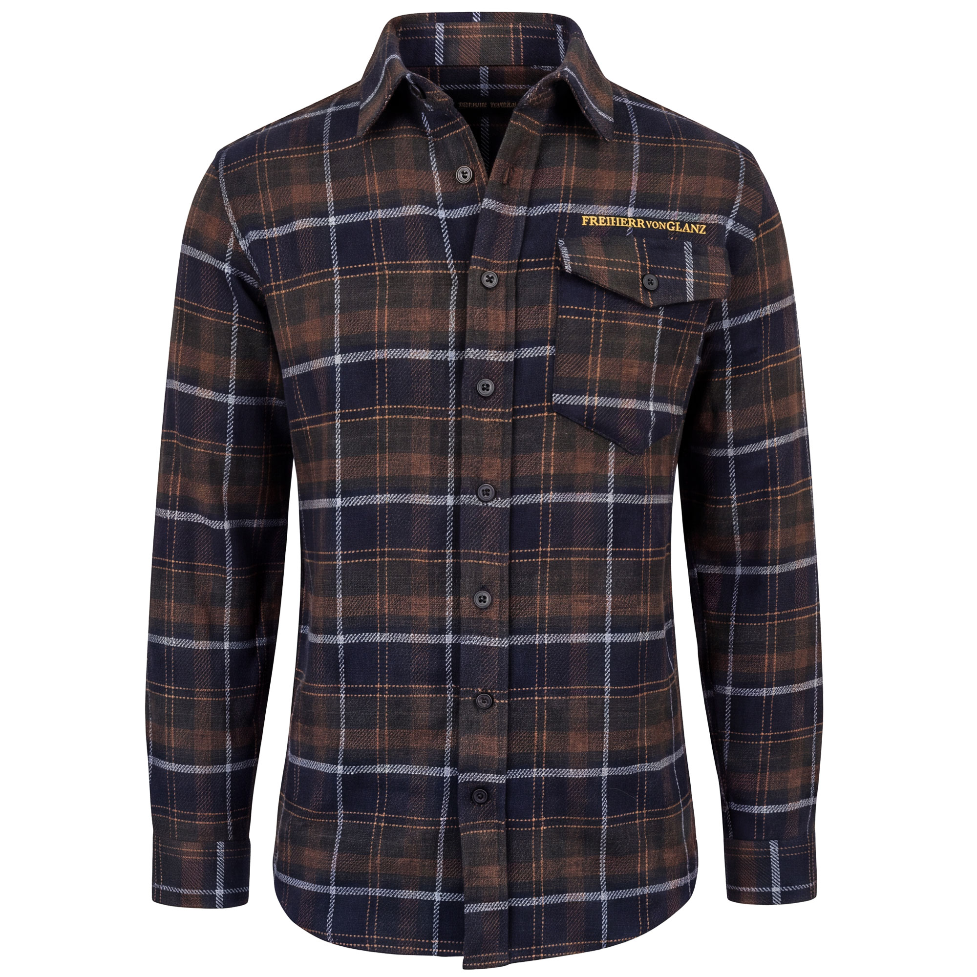 Herren Jagd Flanellhemd "Hunt", Braun-Blau-Grün