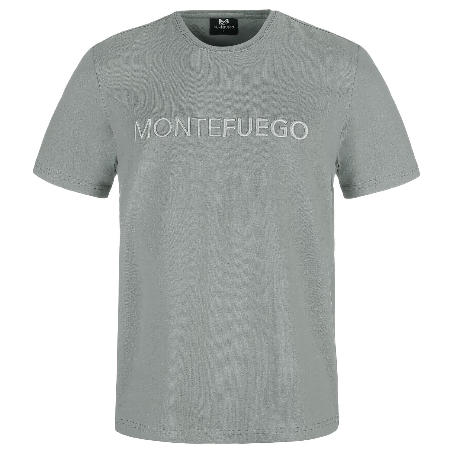 Vorderansicht des Herren T-Shirts "Montefuego", in der Farbe Grau