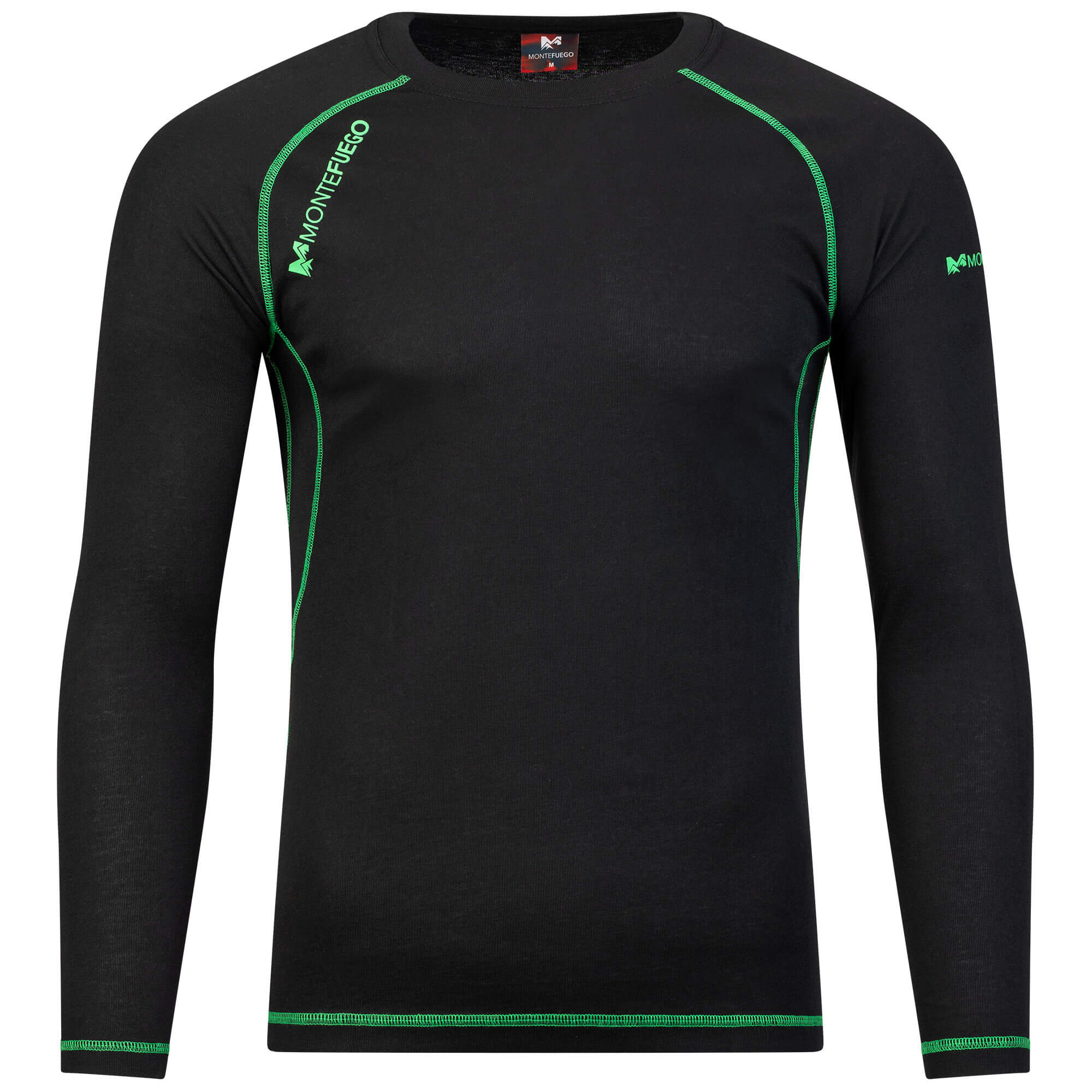 Herren Thermo Shirt, Schwarz-Grün