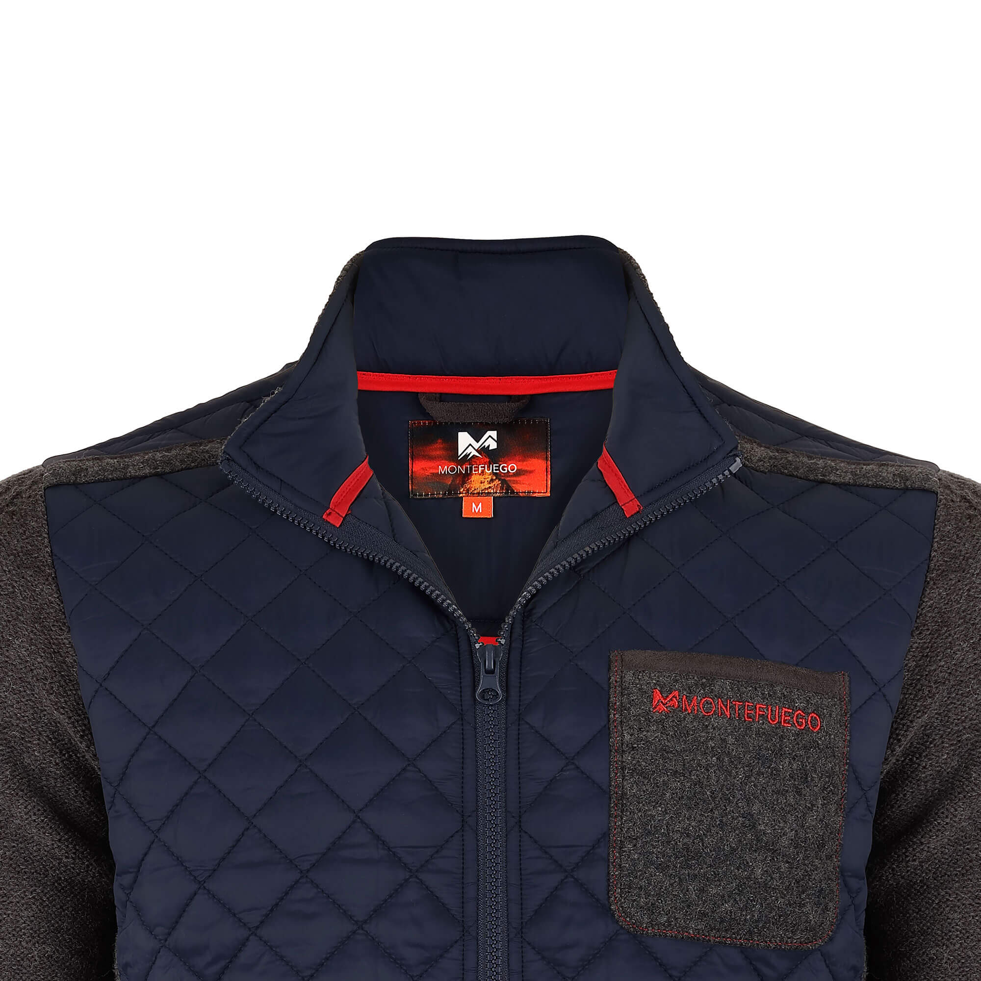 Detailansicht der Herren Strick-Stepp Outdoor Jacke "Alberto", in der FarbeBlau