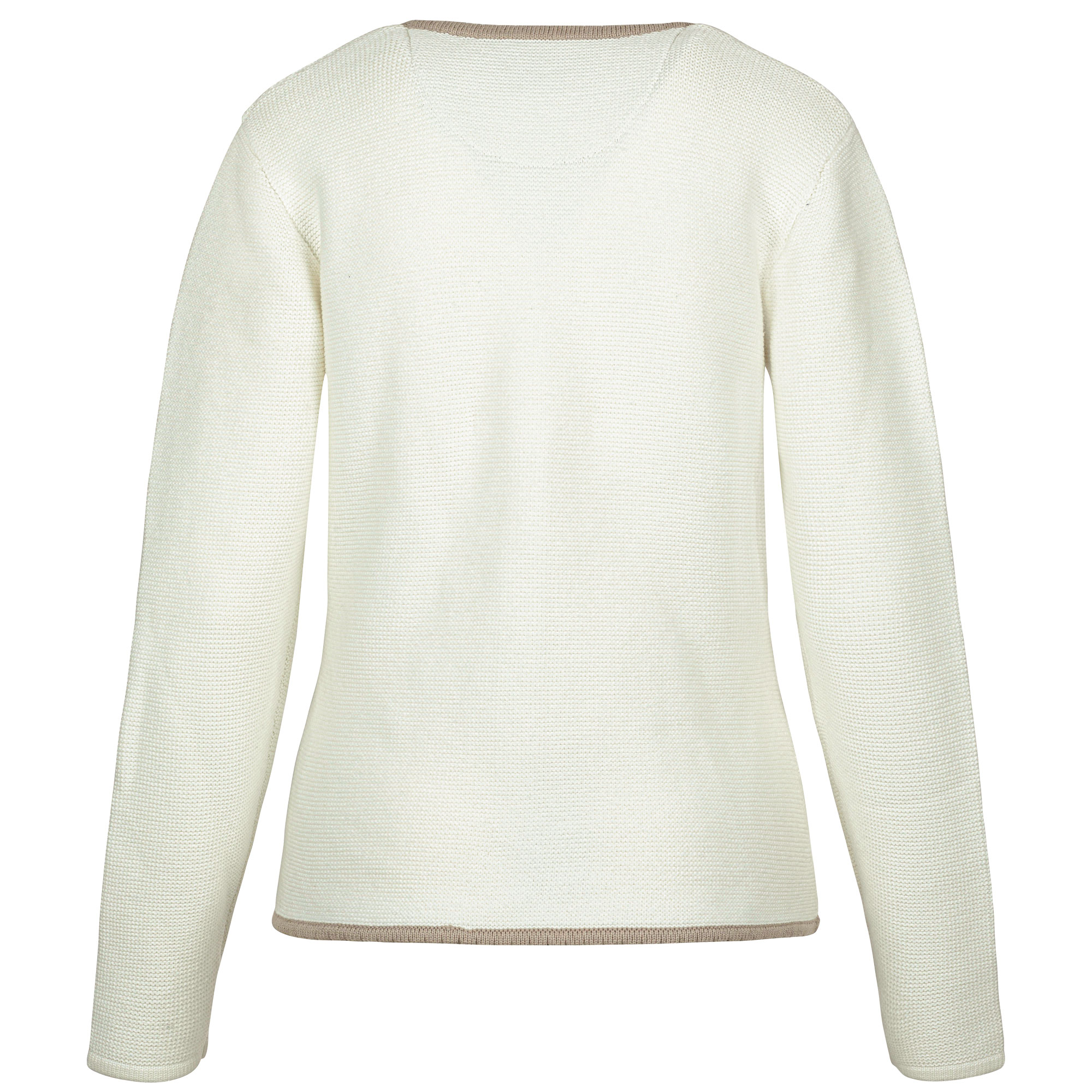 Hinteransicht der Damen Strickjacke "Hirsch" in der Farbe Creme
