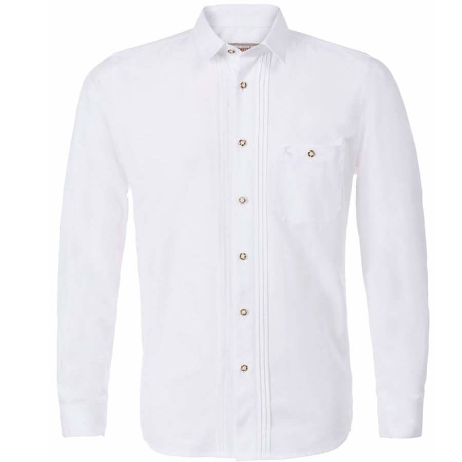 Vorderansicht des Herren Hemdes "Noah" Langarm, in der Farbe Weiss