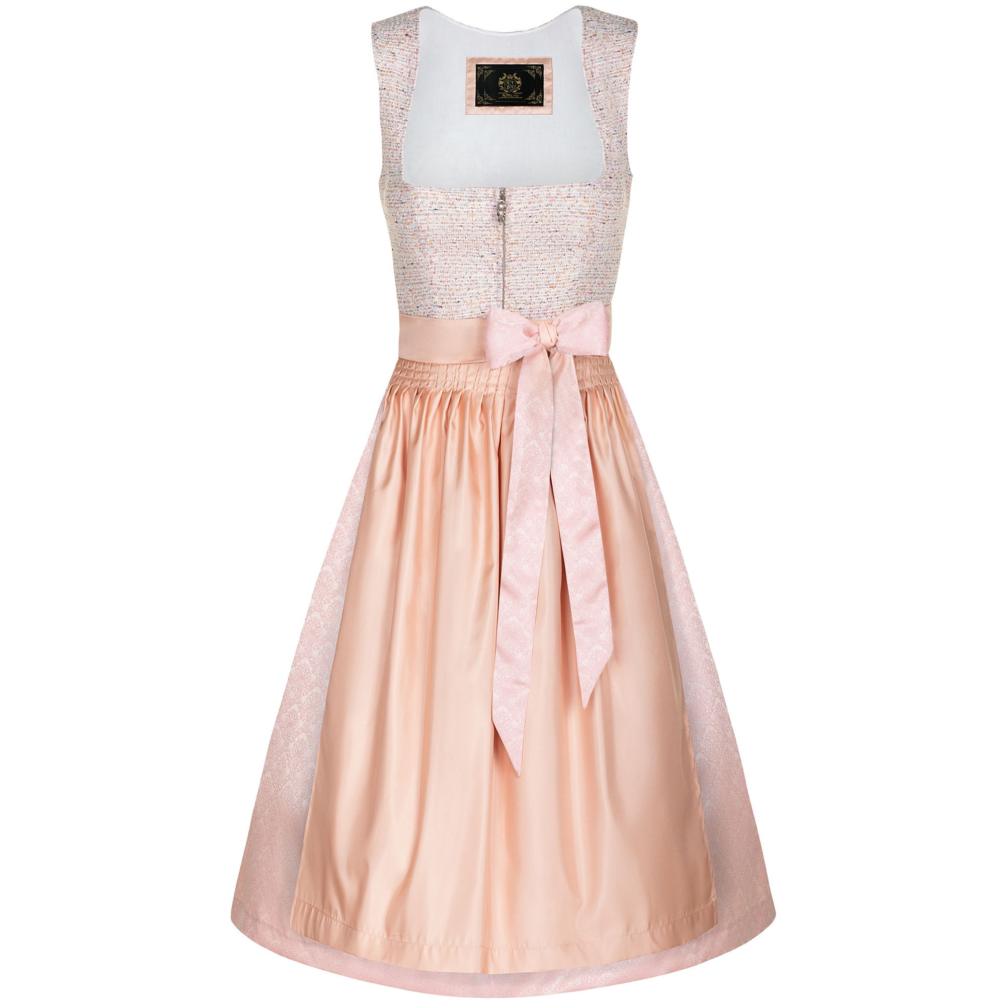 Vorderansicht des Damen Dirndls "Jasmin" in der Farbe Apricot