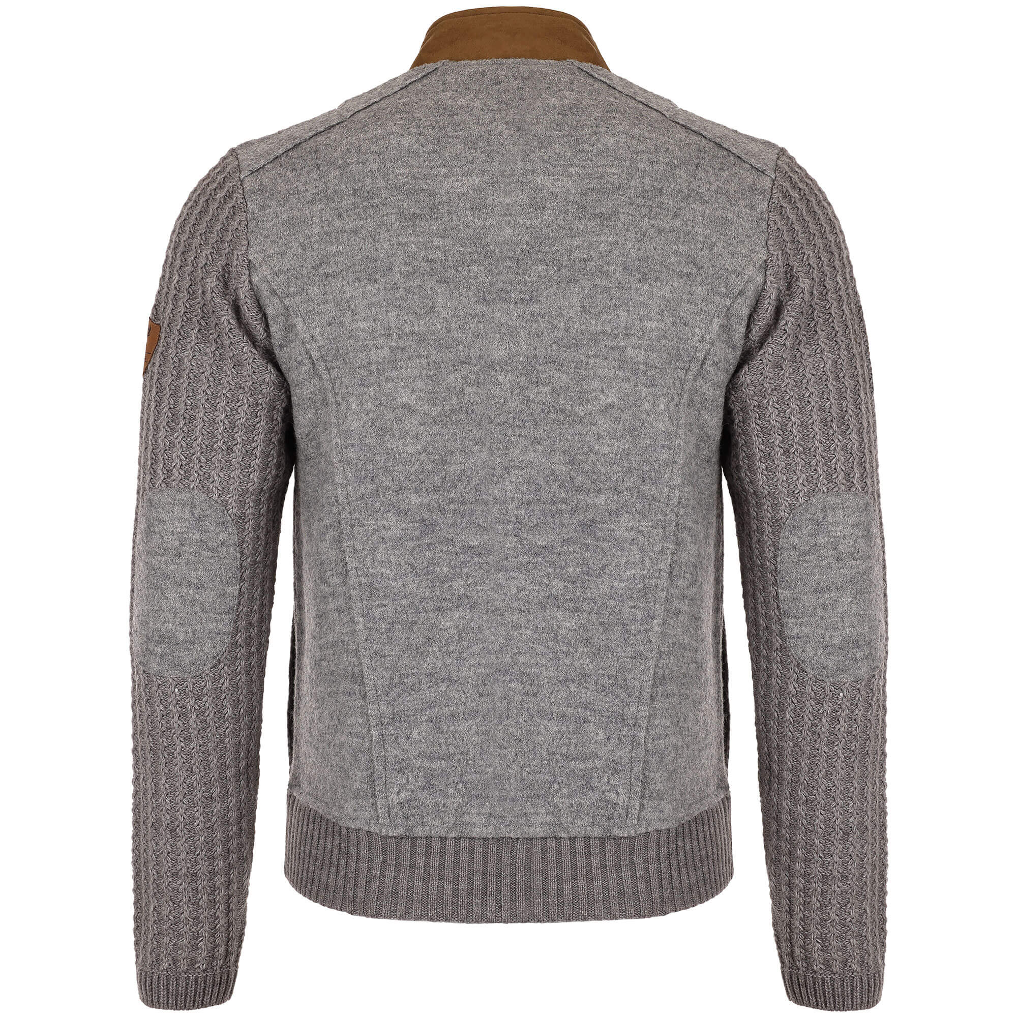 Rückansicht der Herren Strickjacke "Alesandro", in der Farbe Grau