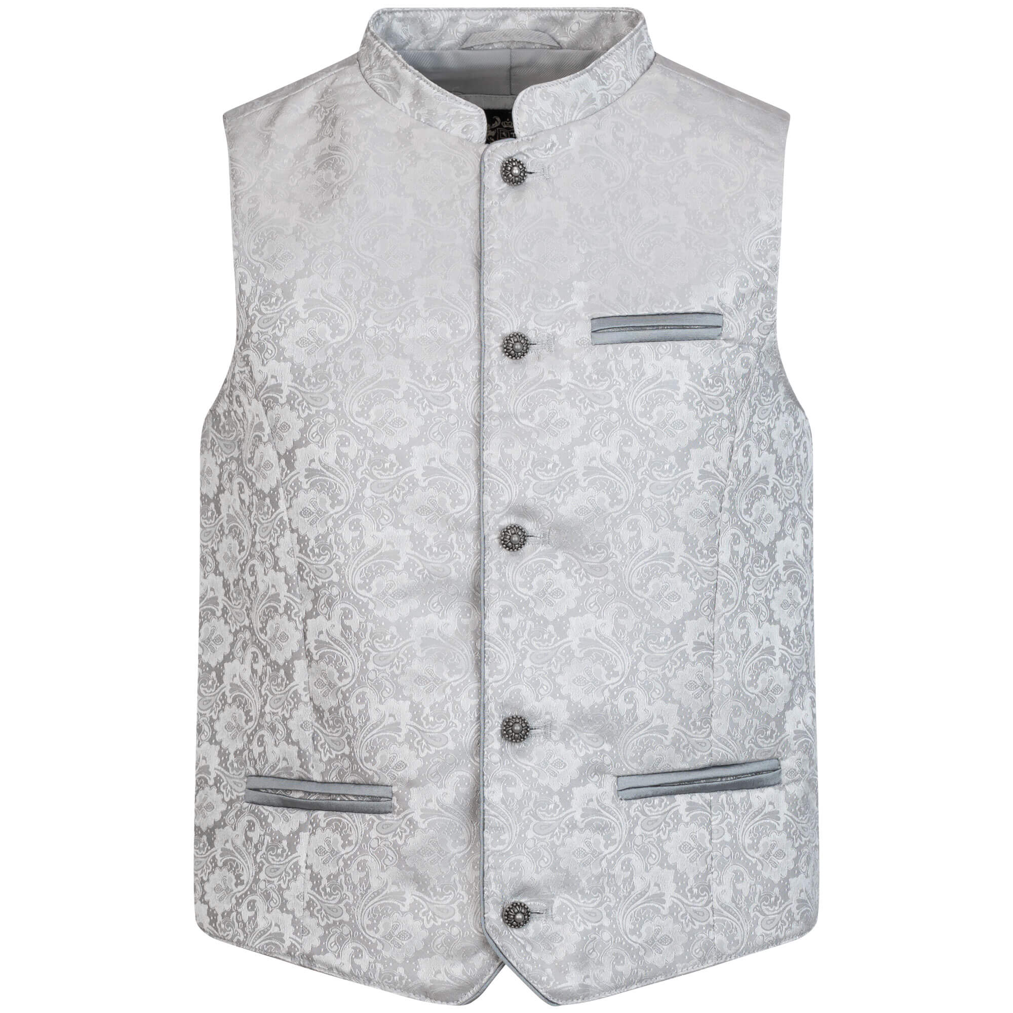 Vorderansicht des Kinder Gilet "Henry", in der Farbe Silber