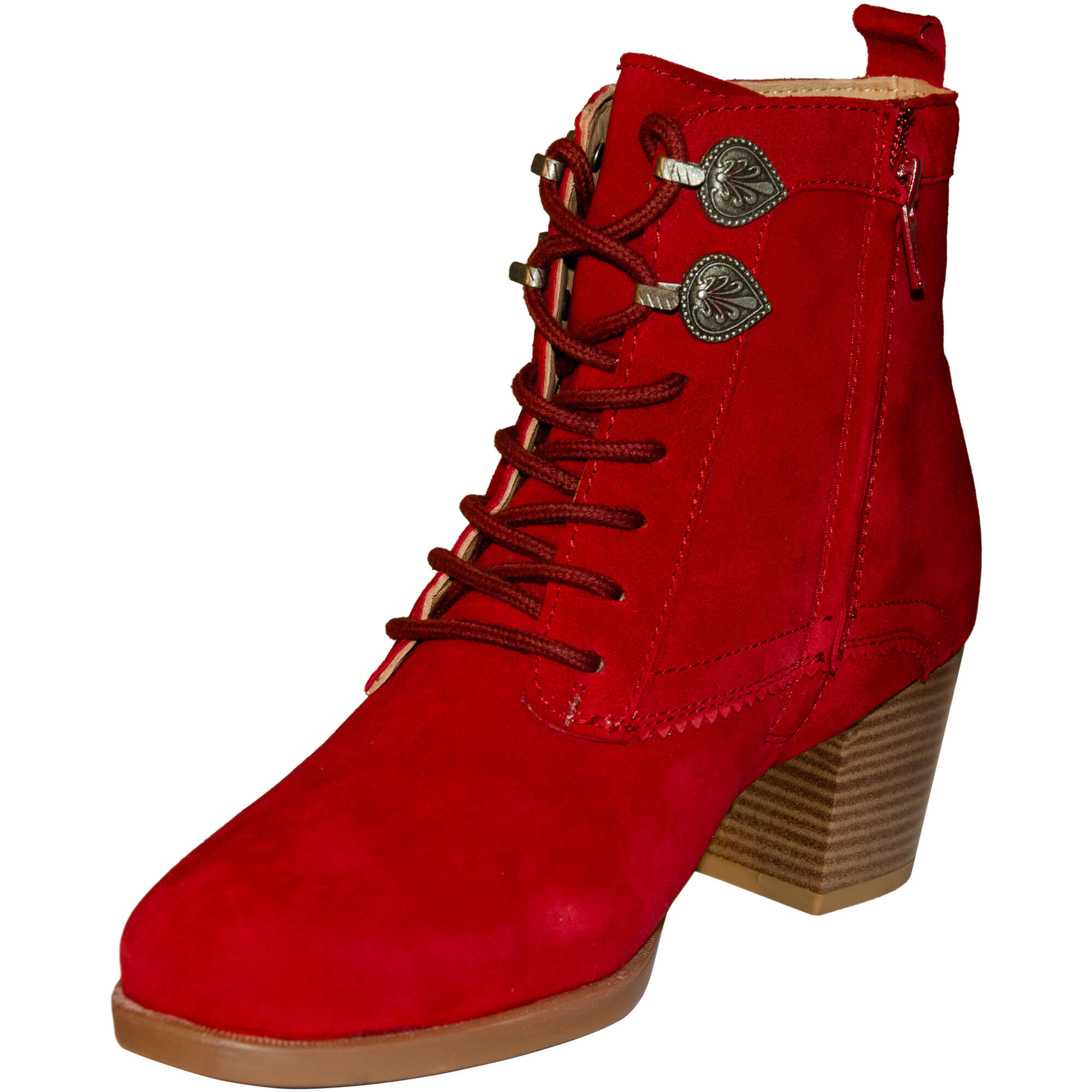 Seitenansicht des Damen Schuh "Pia", in der Farbe Rot, nach Links schauend