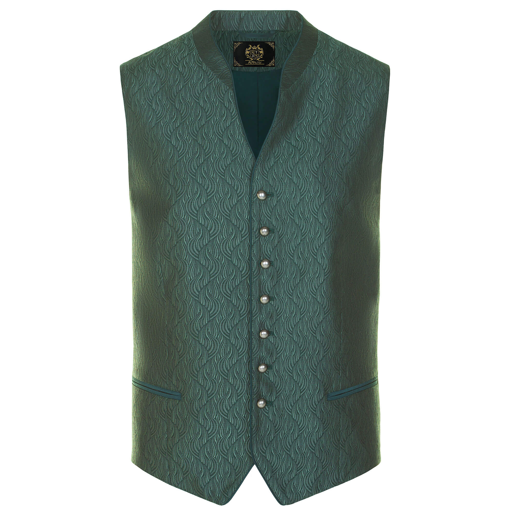 Vorderansicht des Herren Gilet "Ernesto" in der Farbe Dunkelgrün