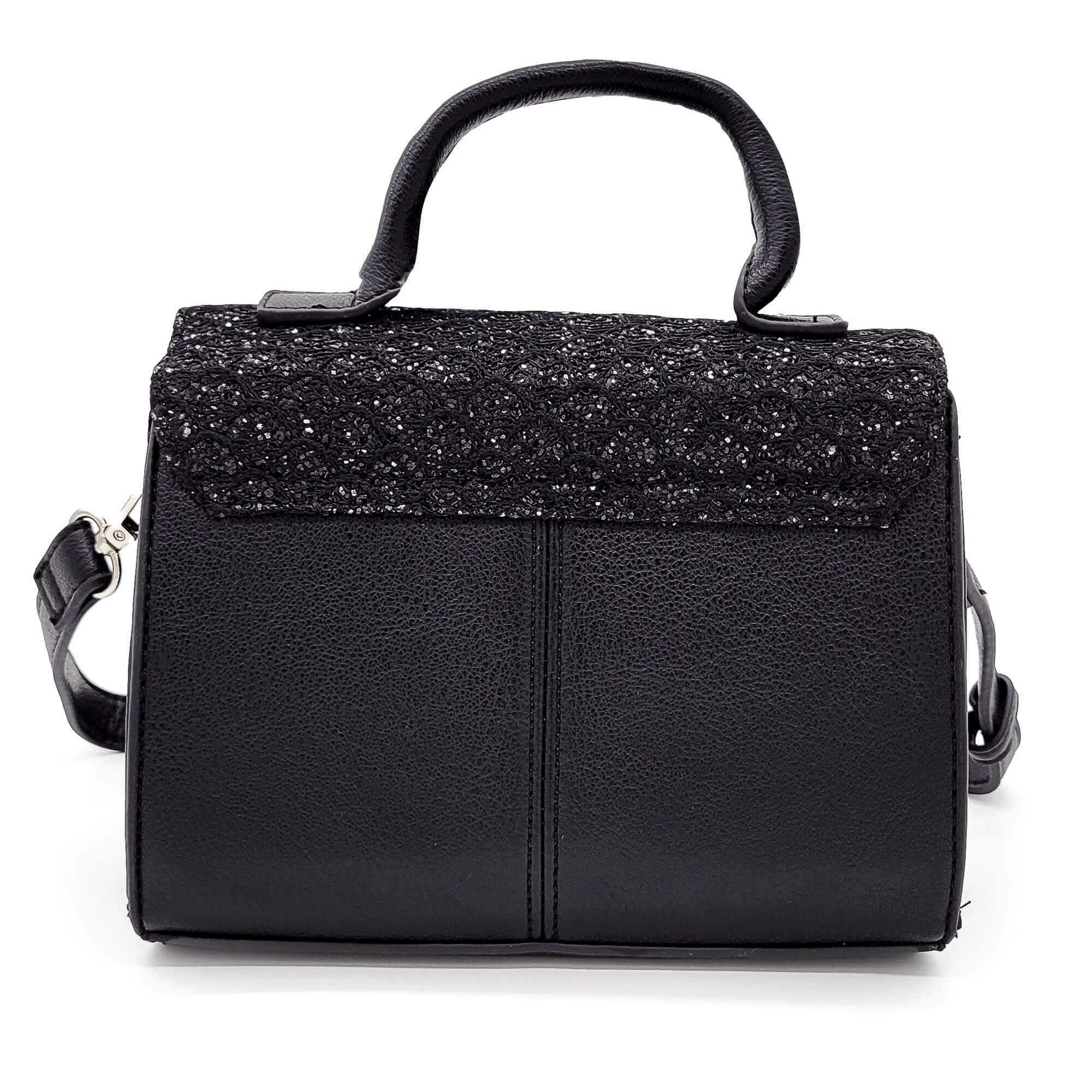  Hinteransicht der Damen Trachten Handtasche "Feli", in der Farbe Schwarz