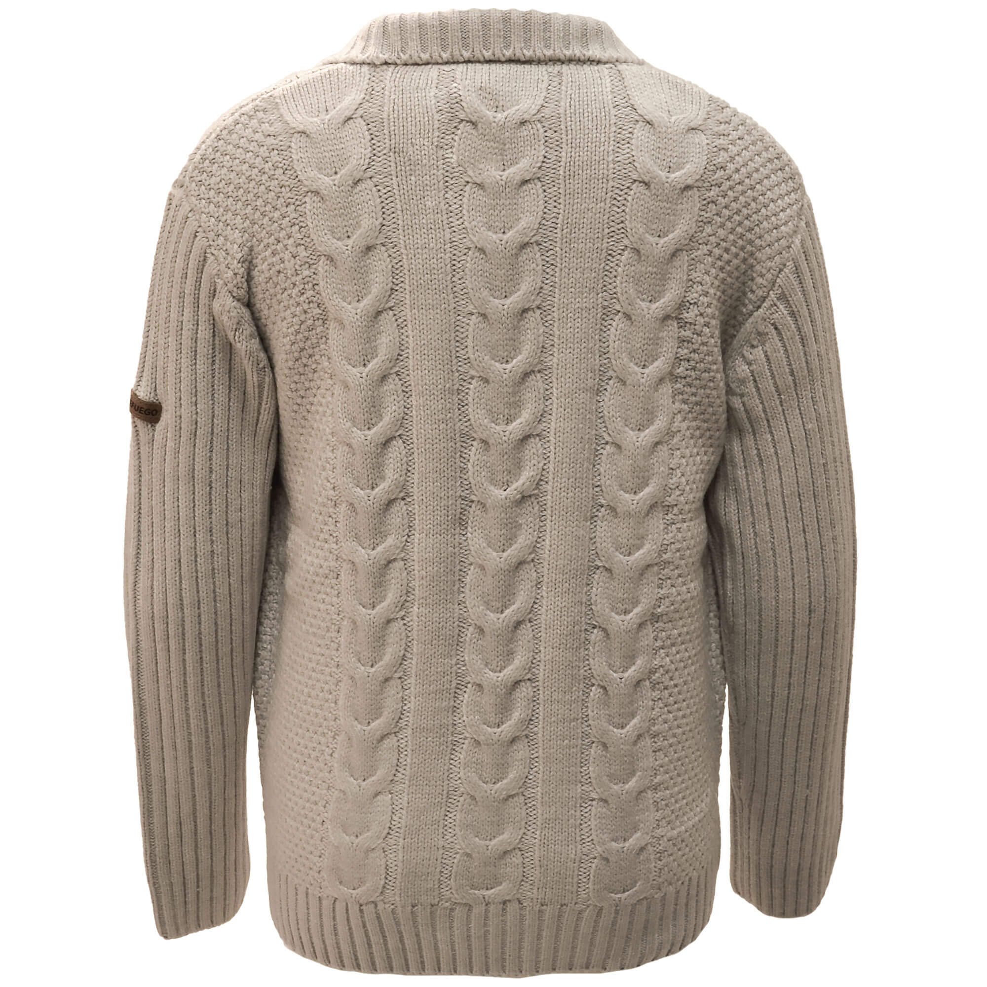 Rückansicht der Kinder Strickjacke "Noel", in der Farbe Ecru Melange