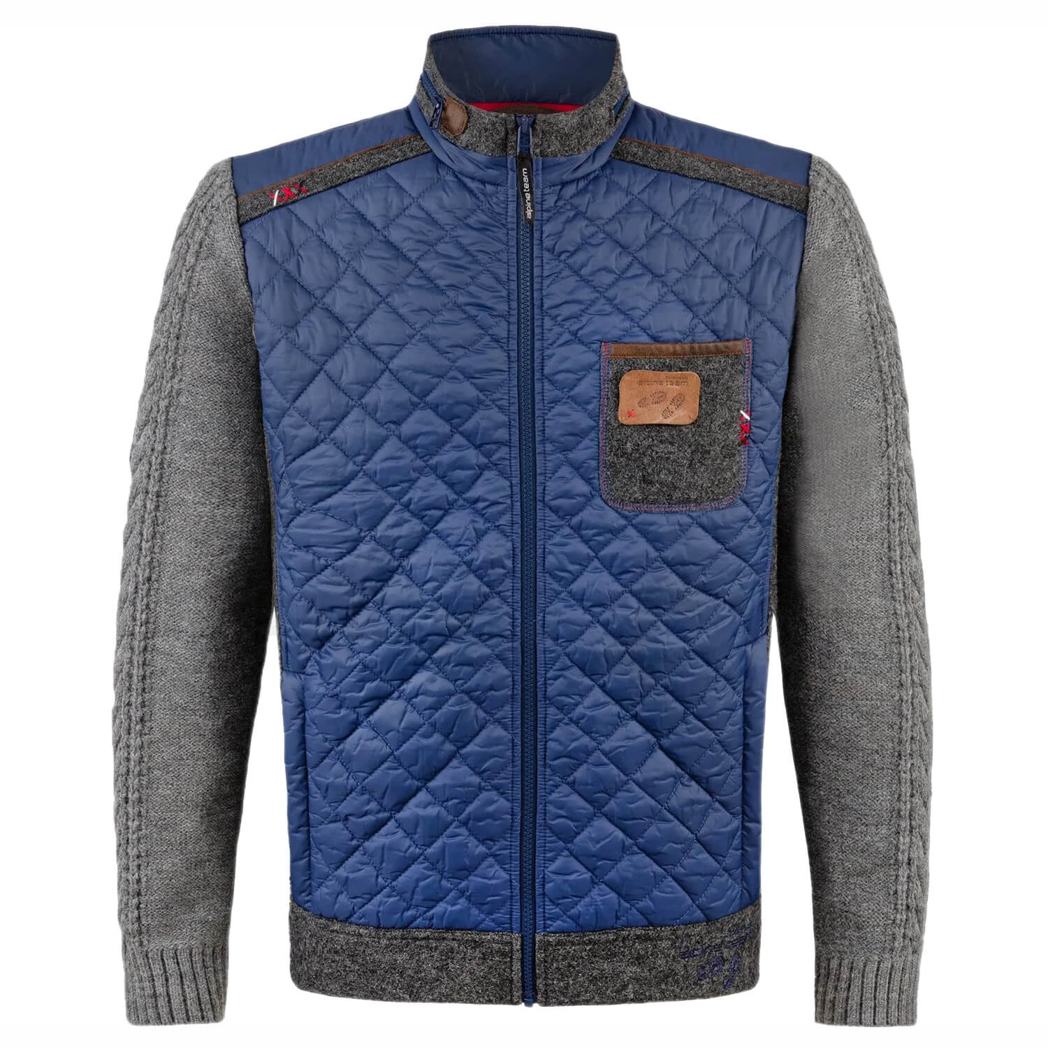 Vorderansicht der Herren Outdoorjacke "Alberto" in der Farbe Blau