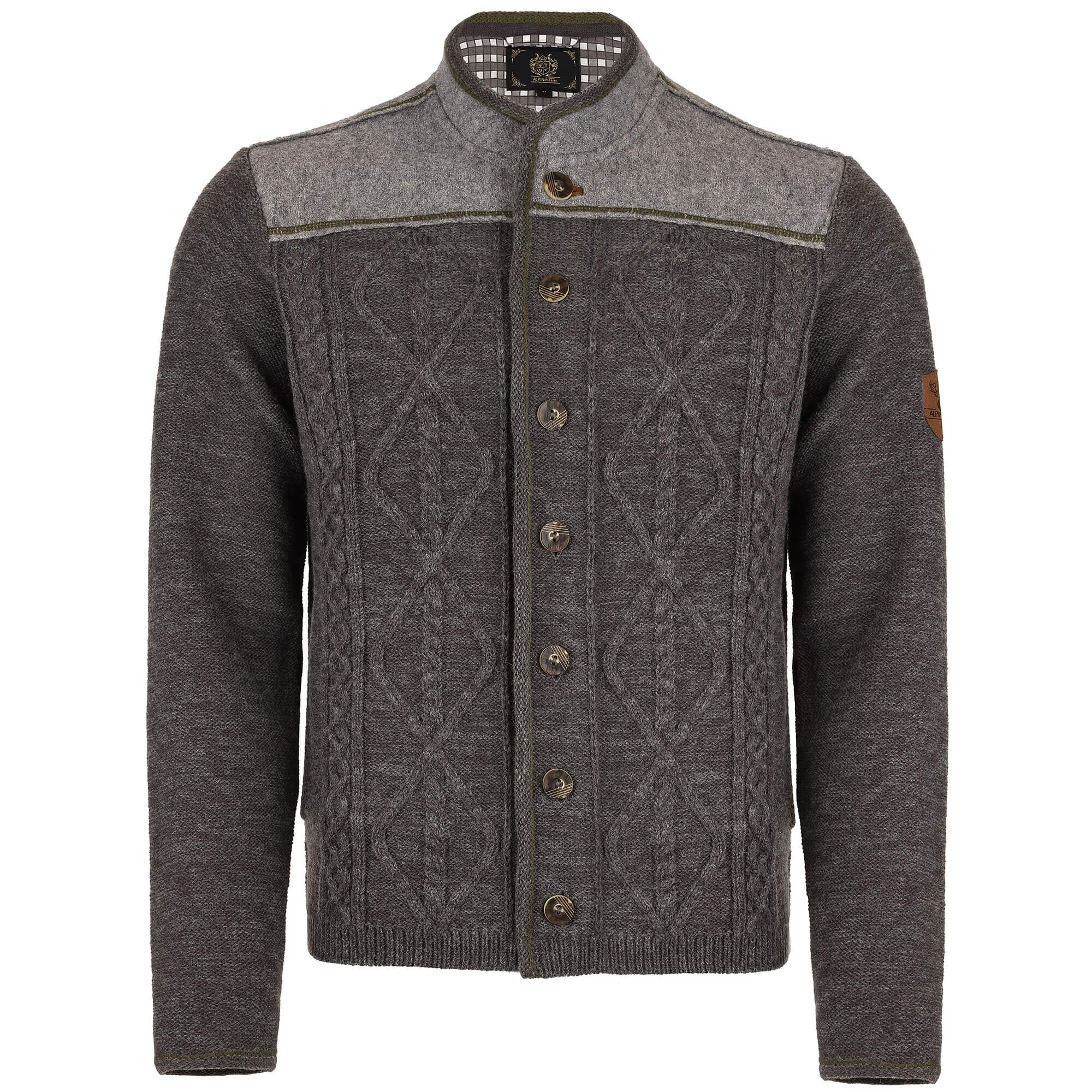 Herren Strickjacke "Johann", mit Knöpfen, Anthrazit