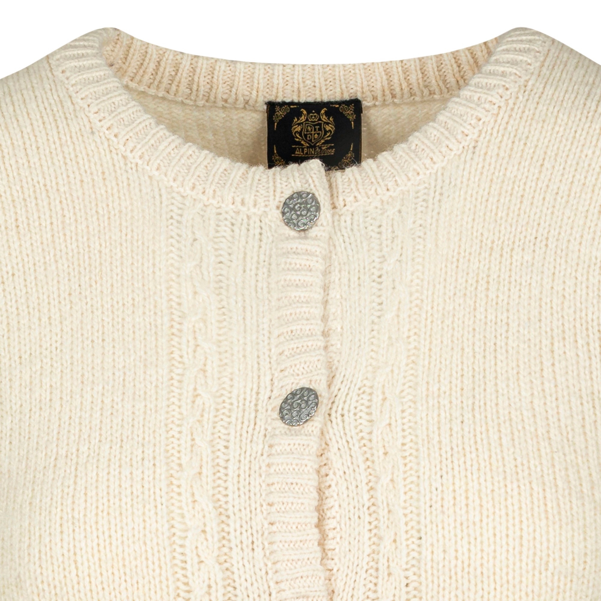 Detailansicht der Damen Strickjacke "Anabell" in der Farbe Creme
