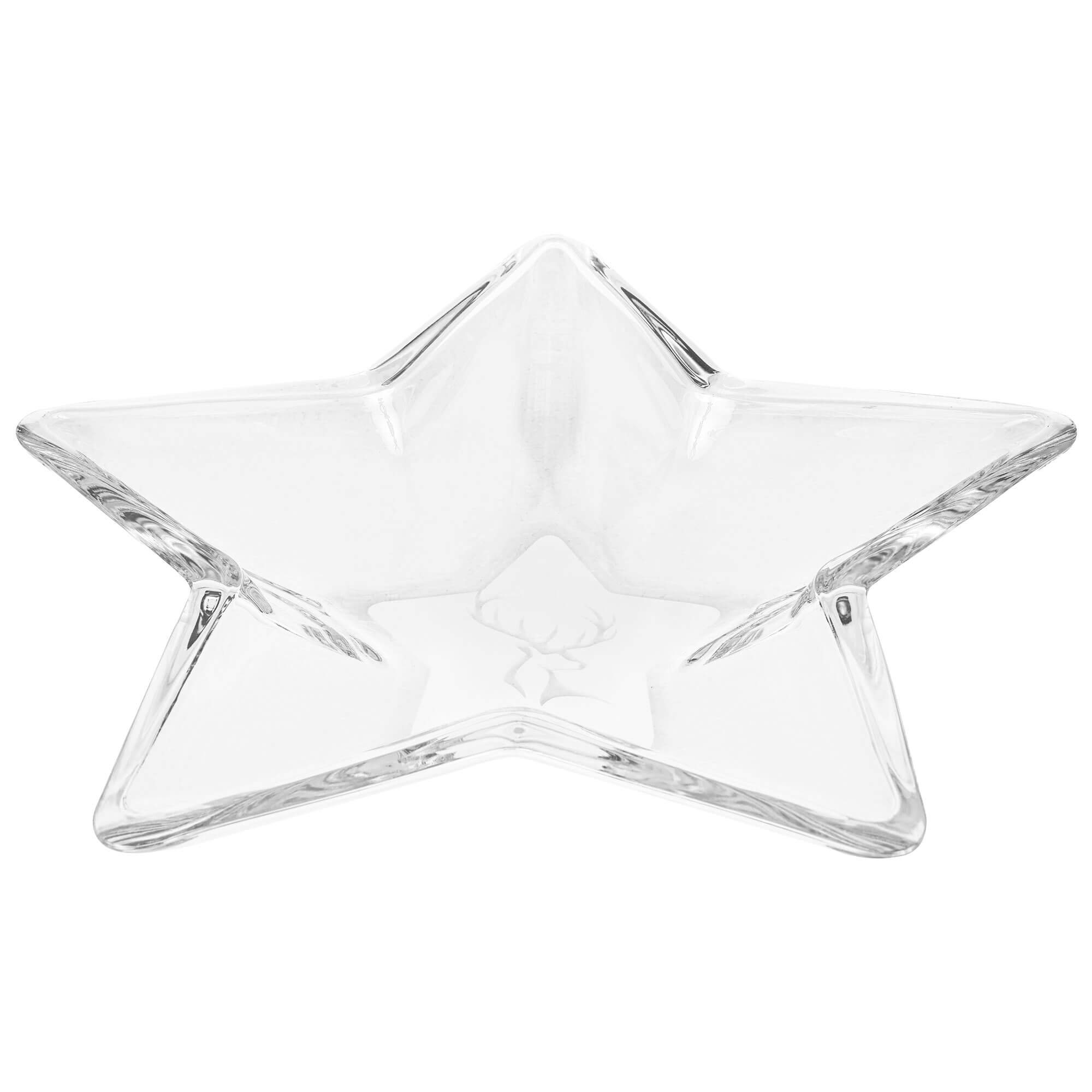 Ansicht des Glaskeksteller von leicht oben, Teller ist leer