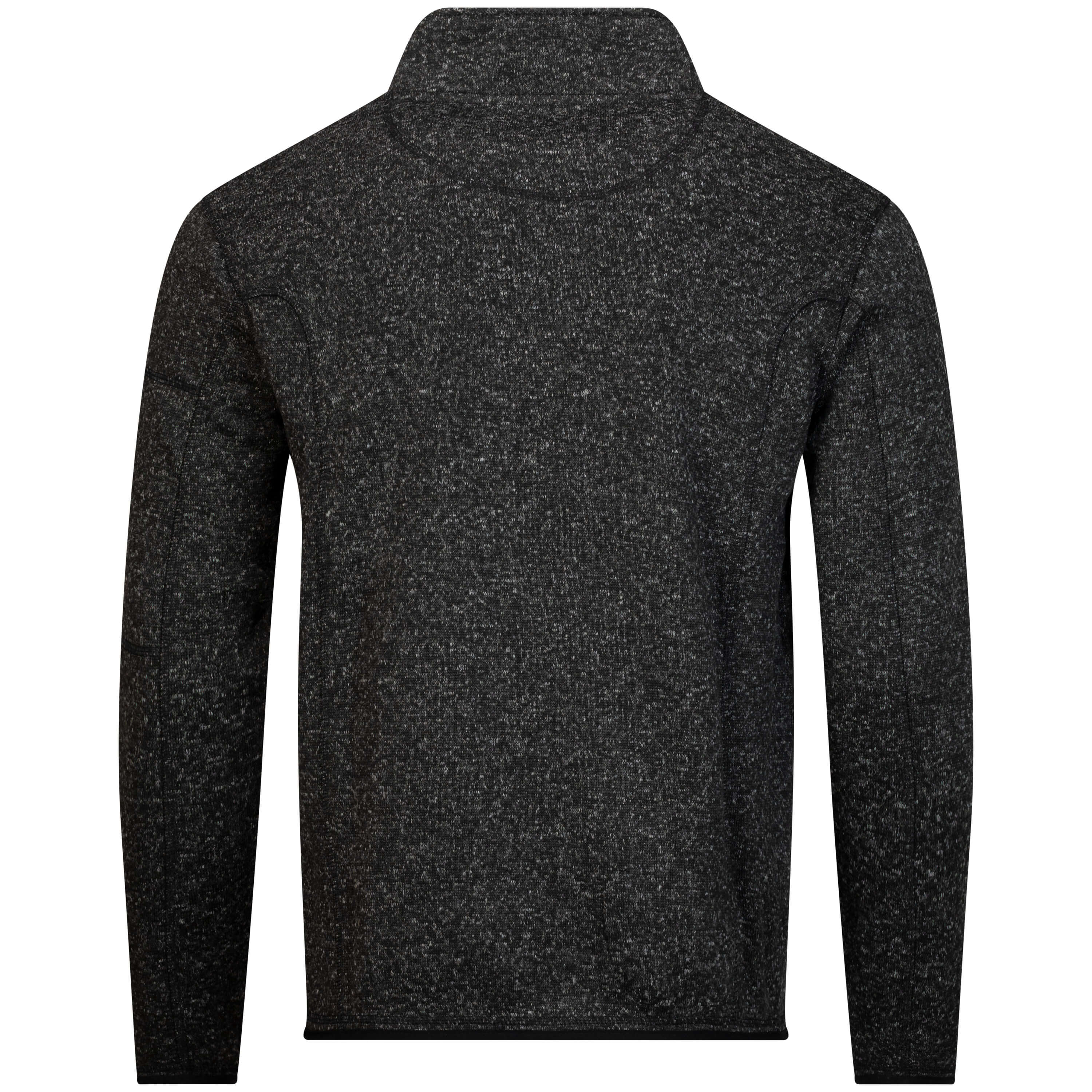 Rückansicht der Herren Strickfleece Jacke "Rudi", in der Farbe Anthrazit