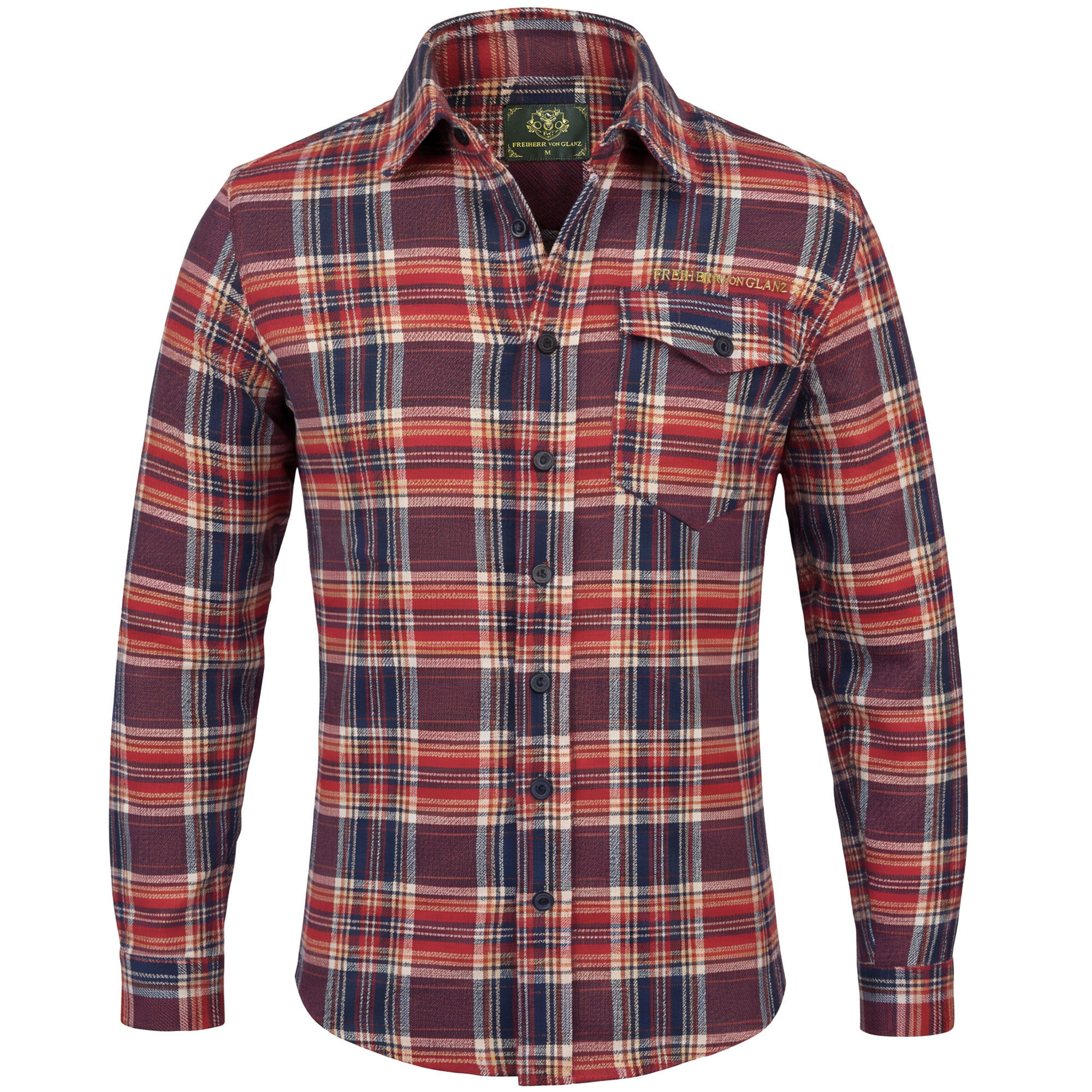 Herren Jagd Flanellhemd "Hunt", Rot-Blau