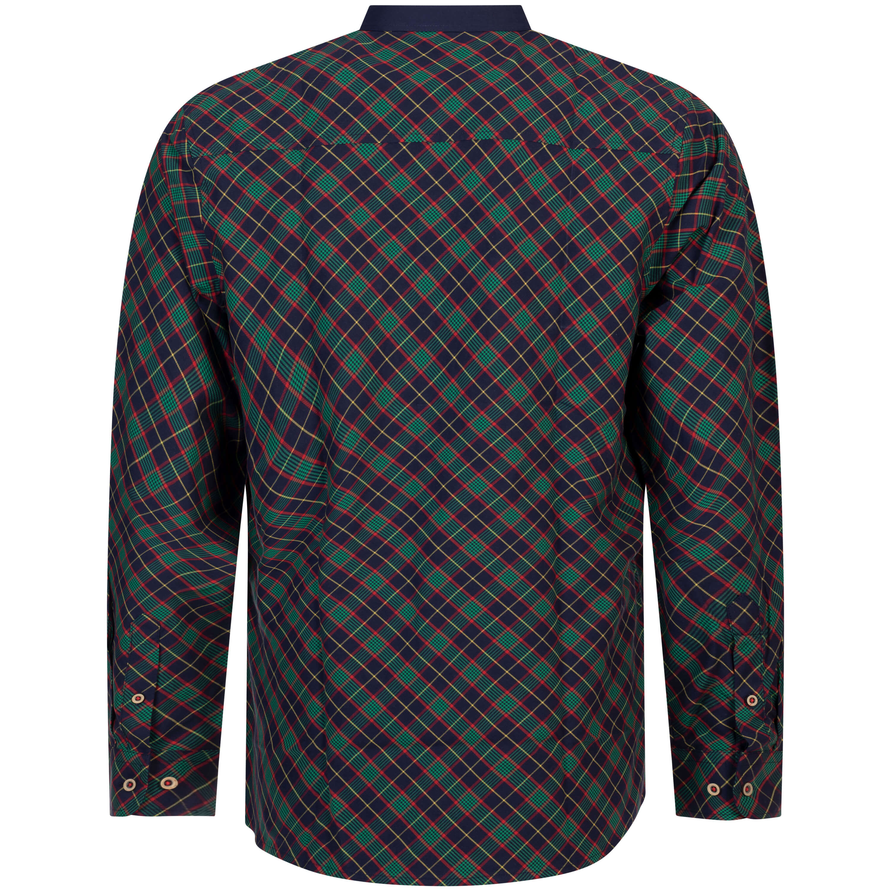 Rückansicht des Herren Hemd "Kärnten", mit langem Arm, in der Farbe Blau, Hinten